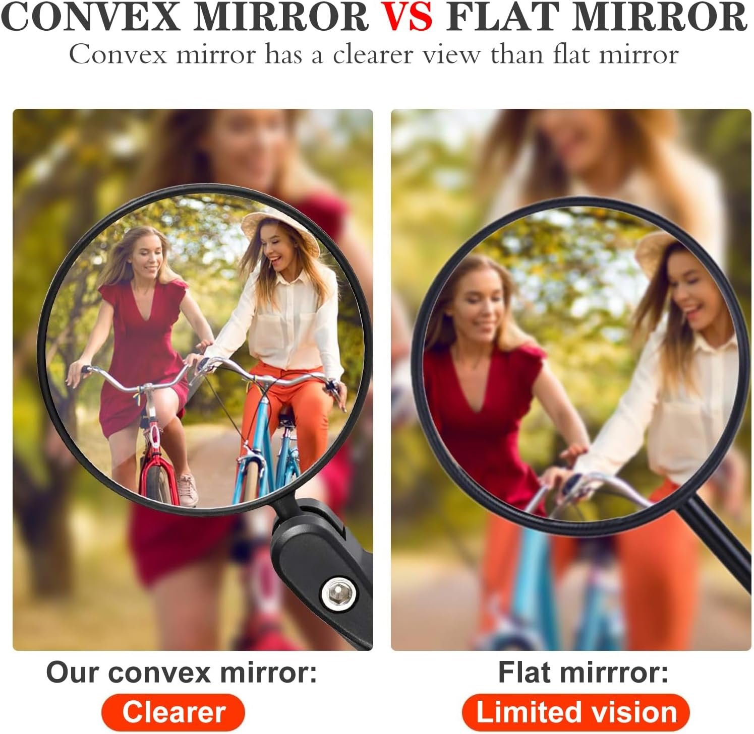 1pcs Bike Mirror for Handlebars, 360° Rotatable Bicycle Rear View Mirror, Wide Angle Convex Bike Mirror, Secure Bar End Mirror for Road Bike & Daily Commuting - Image 4