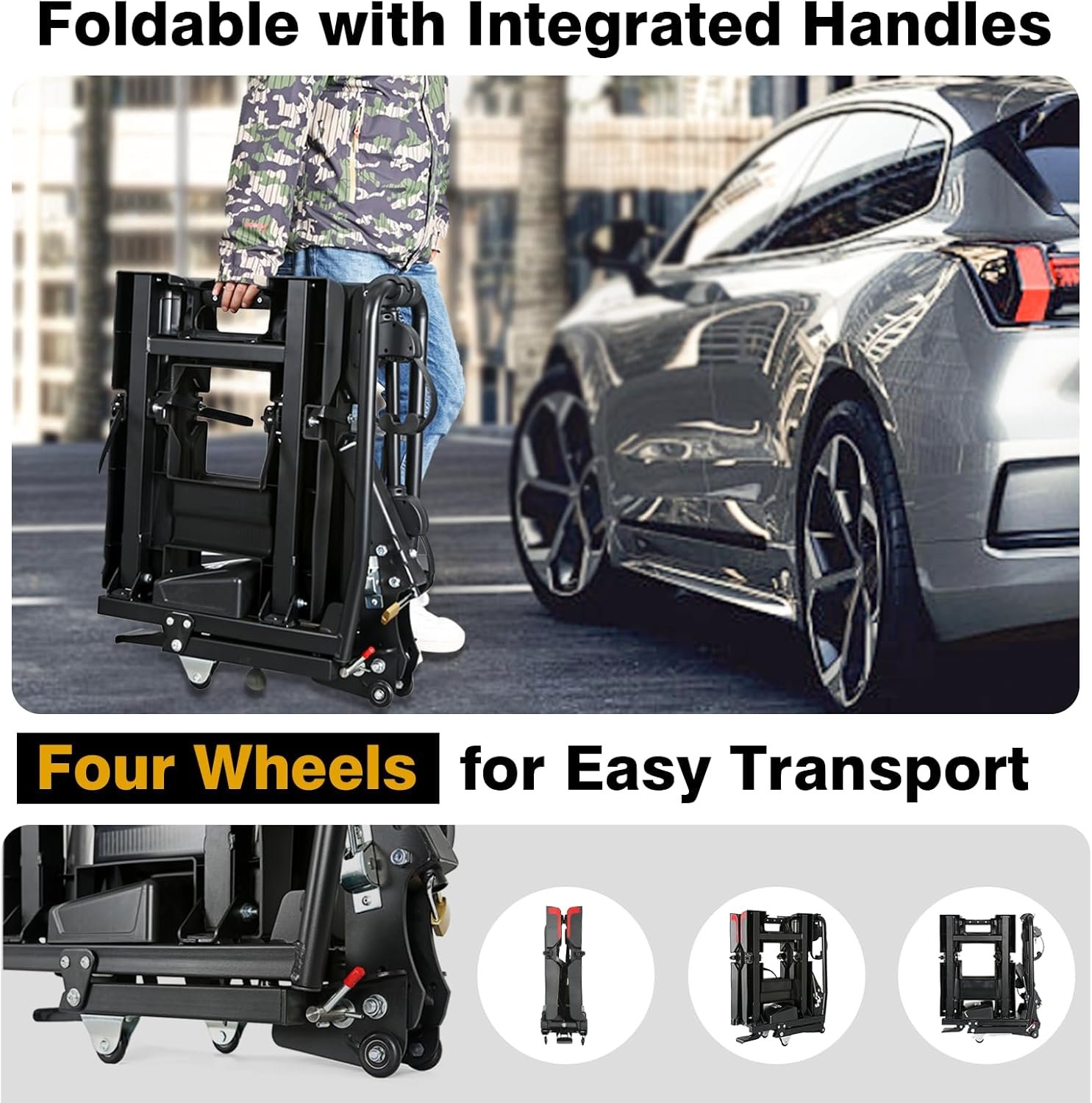 Eco Pro Upgraded 200lbs EBike Rack with Ramp for 2 E-Bikes, Hitch EBike Rack for Cars SUVs Trucks, Foldable Tilting Bike Rack Platform for Tow Hitch 2" Receiver, E-Bike Carrier Fits up to 5" Fat Tire - Image 2