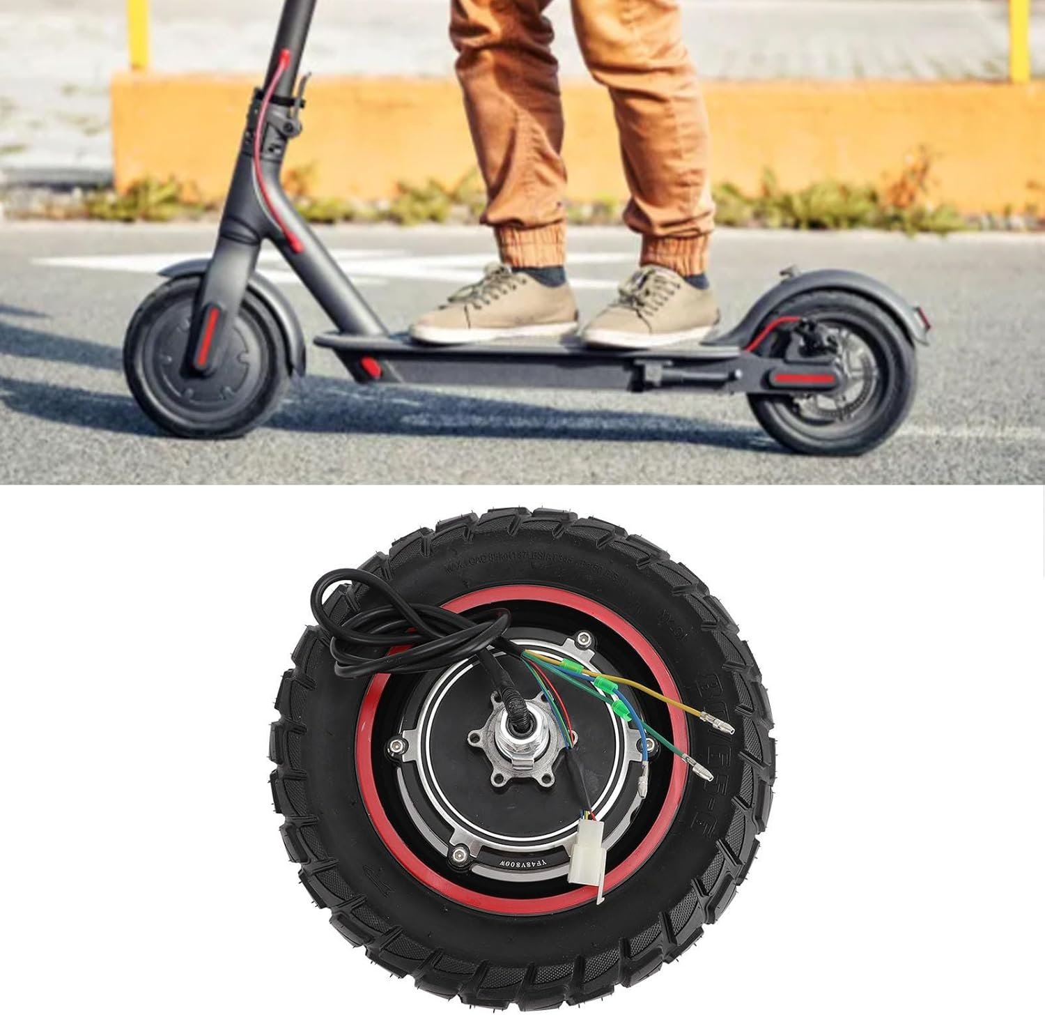 Electric Scooter Hub Motor for M4 M4pro 48V 800W with Solid Rubber 10 Inch Rear Wheel - Compatible with Electric Scooters - Image 7