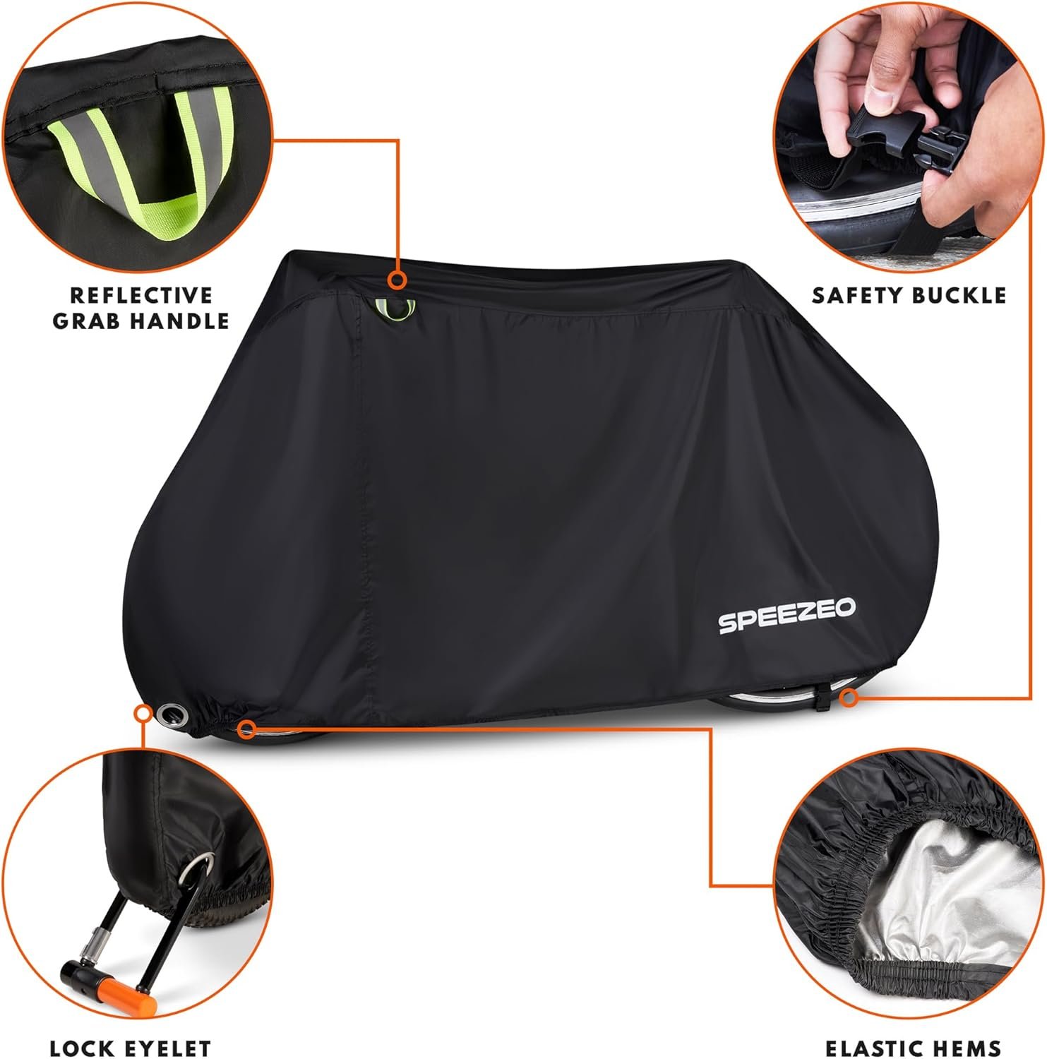 Bike Cover for Outside Storage Premium 210T fabric 100% Waterproof with Anti-Theft design-Fit for Mountain and Road Bikes Up to 29 Inch with Firm Lock Holes-Dust and UV Protection (Pack of 1) - Image 2