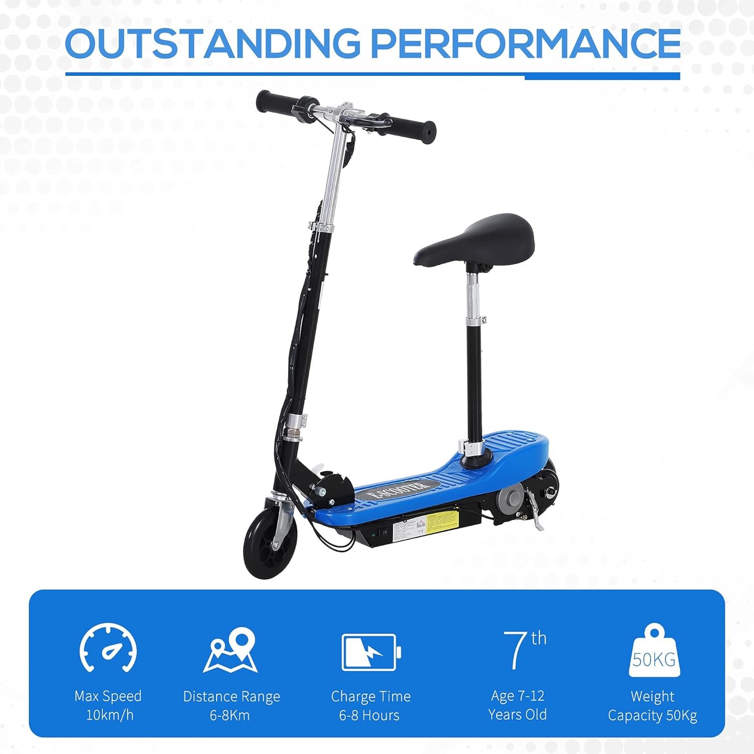 HOMCOM Electric Scooter for Kids, Foldable Ride On Powered Scooter with 120W Motor, Top Speed 10 KM/H, Maximum Range 8 KM - Image 3