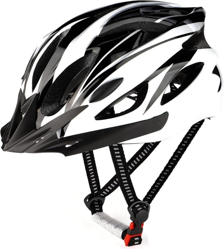 Cycle Helmet, Lightweight Bicycle Helmet, Adjustable Mountain & Road Bike Helmets for Adults, 18 Vents with Adjustable Strap & Detachable Visor for Mens Womens(Head Sizes58-62cm)