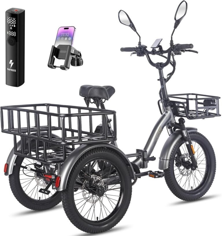 Fafrees F20 MATE Electric Trike for Adults UK, Removable Battery 65-115KM Range, 20x3.0 Fat Tyres Electric Tricycle, Foldable Cargo Ebike Dual Suspension