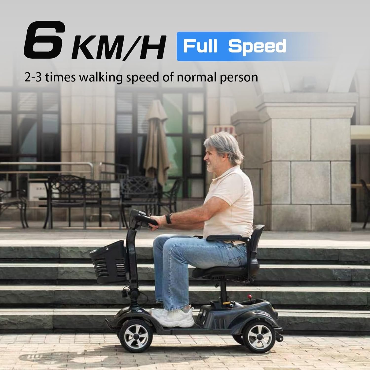 Z02 Mobility Scooters for Adults Electric Mobility Folding Scooter,Lightweight,Removable 12Ah Battery,20km Range,360° Swivel Seat, LED Headlight,Detachable Basket,Ideal for Seniors Shopping and Travel - Image 3