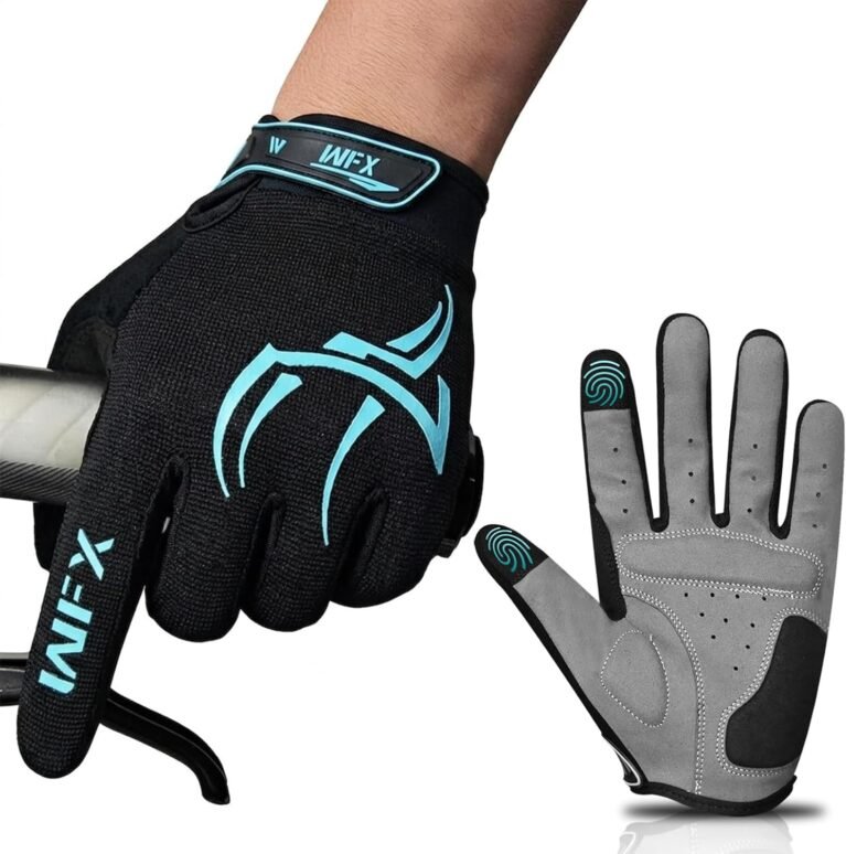 WFX Full Finger Cycling Gloves for Men & Women, Touchscreen Bike Gloves for MTB, Road, BMX & Motorcycle, Breathable Anti-Slip Padded Gloves for Riding, Fitness and Outdoor Sports