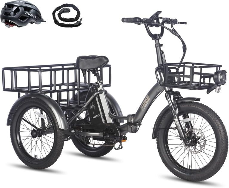Fafrees F20 Mate E-Bike, 20-Inch Foldable Electric Trike, 18.2Ah/21AH/25AH Removable Battery, Electric Cargo Tricycle for Adults Senior, 15.5MPh, Range 110km/130km/150km