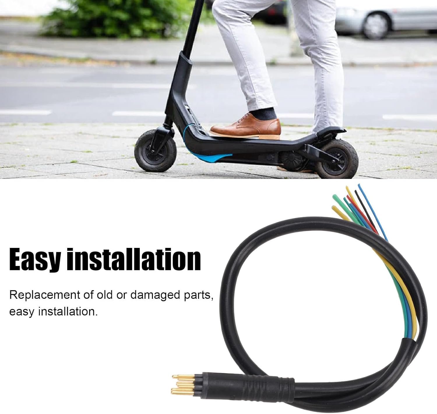 Alomejor 9 Pin Electric Scooter Motor Wire, Electric Bike Waterproof Copper Core High Sensitivity Motor Cable - Image 6