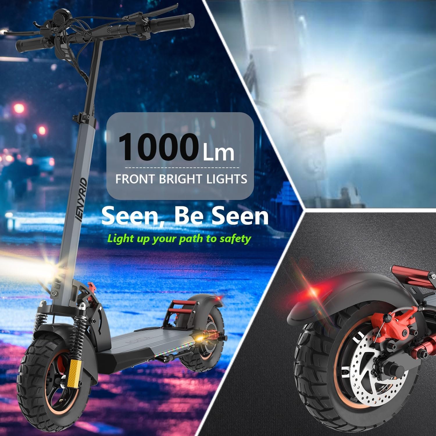 Electric Scooter 500W,15.5MPH,12.5Ah Battery 20-40KM, 10" Tires Folding E Scooter Mulitiple Suspension, Dual Braking, Gift for Adult Teens Load 264lbs - Image 9
