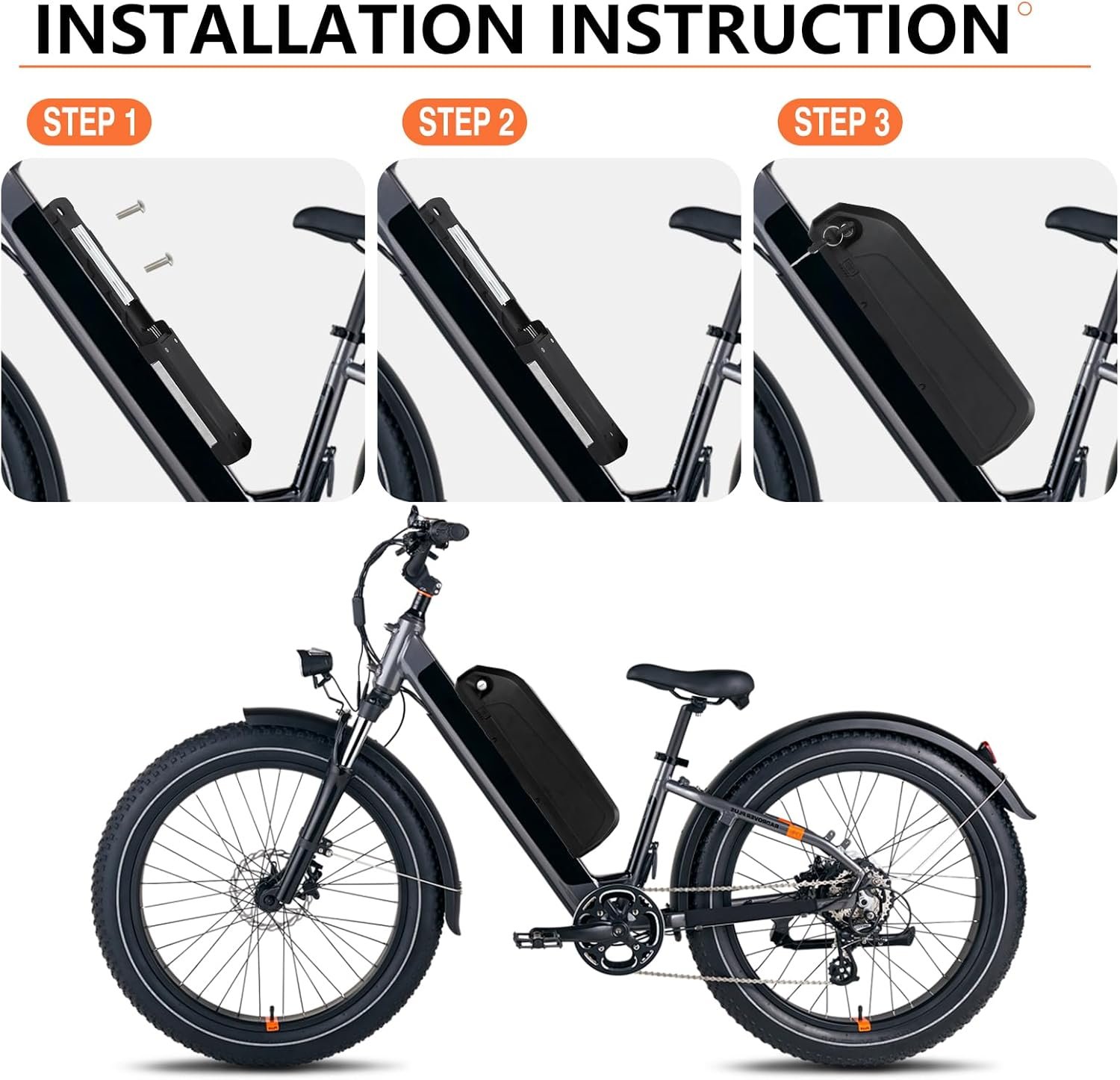 R TEAM Ebike Battery 48v 20AH with 3A Charger, USB Port,Built in Samsung 50GB Cells,Lithium Electric Bike Battery for Rear or Front 30A 17A Controller Motor (Bafang, AW, KT most ebike conversion kit) - Image 6