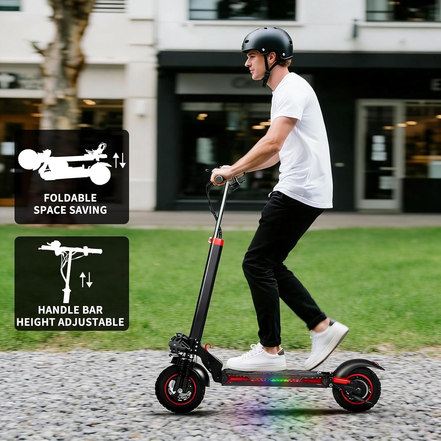 Electric Scooter,Electric Scooters Adult, 50-60 km Long Range, 48V 18Ah Battery, 10.5" All Terrain Off-Road E Scooter, Dual Suspension Dual Disc Brake Folding ElectricScooter 150 kg Load - Image 9