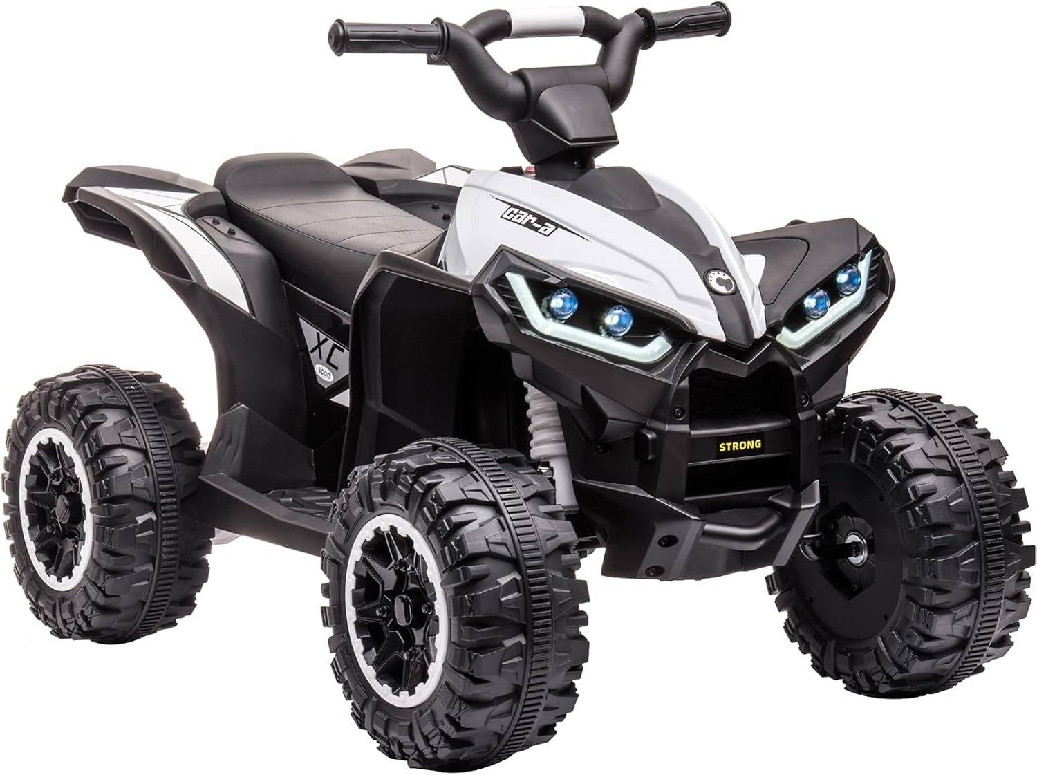 Aptliton Kids Electric Quad Bike 12V, Ride On Car ATV Toy with Remote Control, Music, LED, Horn, 2 Speed, for Ages 3-5 Years, 83 x 53 x 56 cm (White)