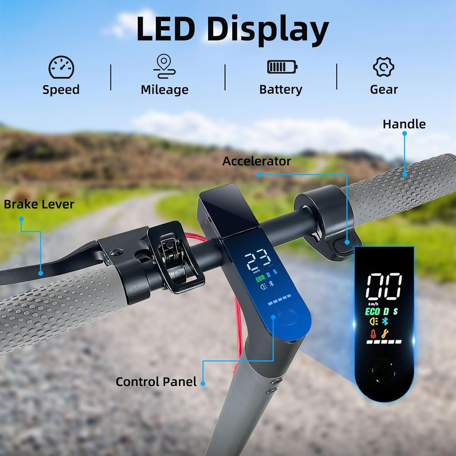 Electric Scooters Adult 8.5" /10" Solid Tires 20-30km Long Range,3 Speed Mode Fast Adult Electric Scooters with APP,ElectricScooter for Teens 120kg Load Folding Escooter Double Braking Scooters - Image 4