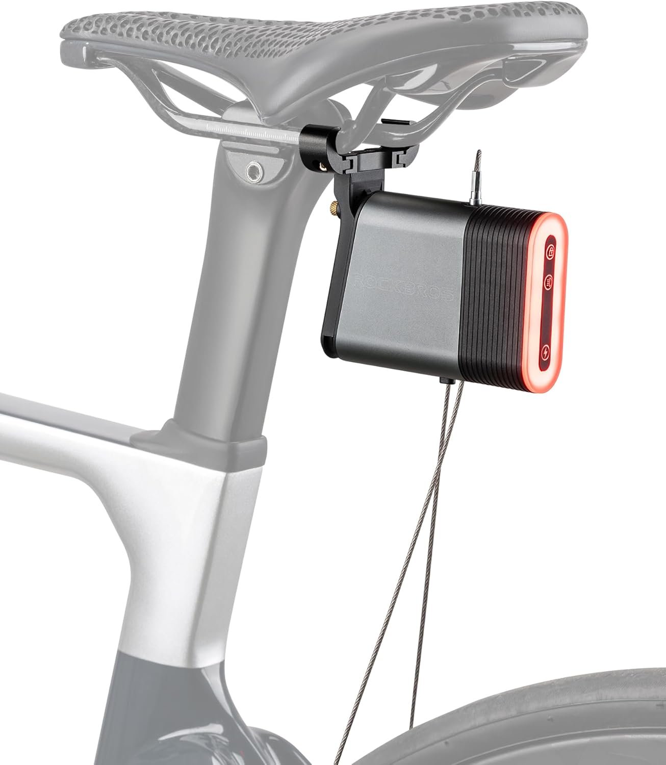 ROCKBROS Bike Tail Light Rear Bike Light Lock Waterproof and Rechargeable, Lock 2-in-1 Bluetooth Bike Taillight & Lock, for MTB, Gravel, Ebike and Road