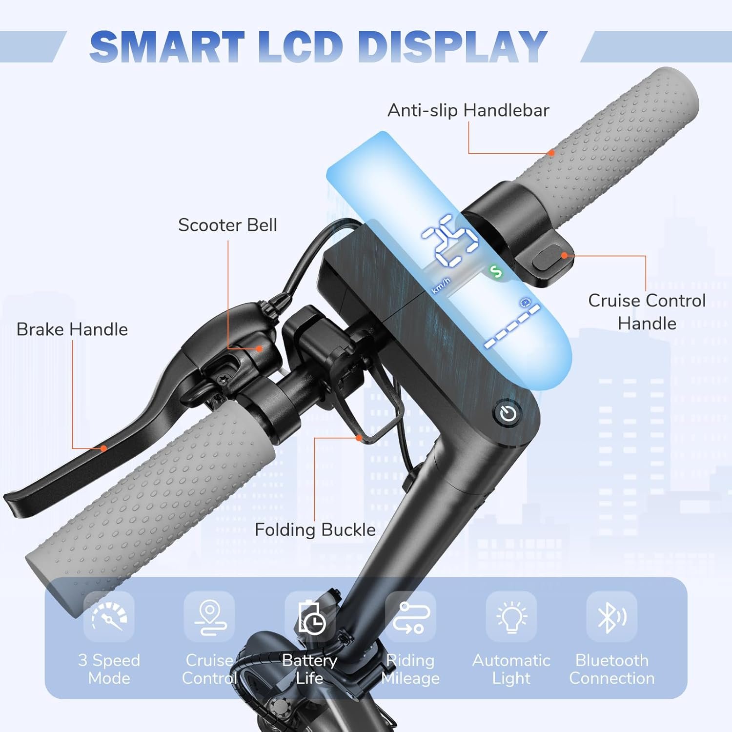 ApexSurge Electric Scooter for Adults,10" Solid Tires,350W Powerful Motor and Max 35/45KM Long Range,Top Speed 25KM/h,Dual Brake Stystem E Scooter, Lightweight and Foldable,APP Control,Max Load 120KG - Image 4