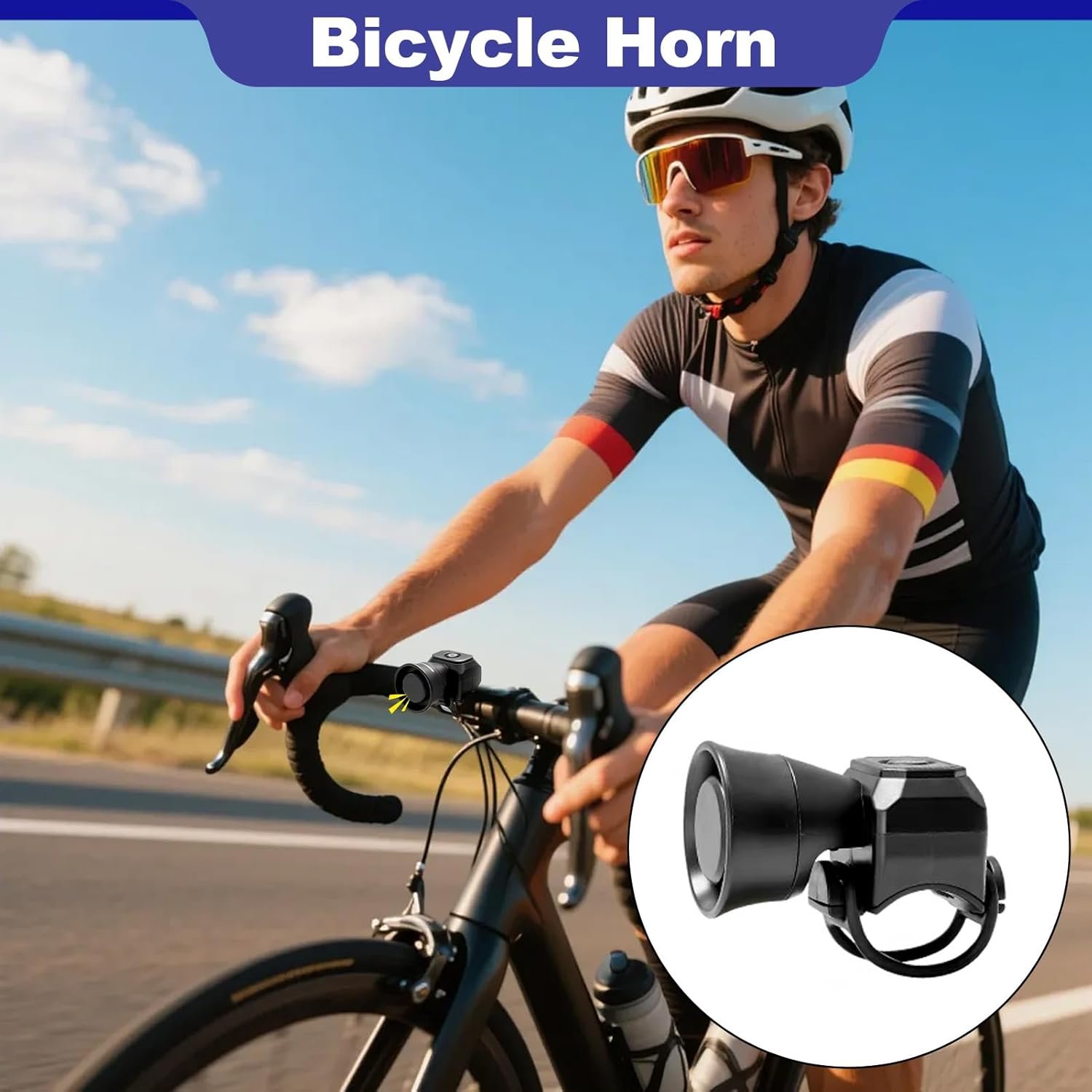 Bike Horn Loud Bicycle Bell with 5 Sound Modes, USB Rechargeable Bicycle Horn Bike Bell Handlebar Mount Ipx4 Waterproof for Road Bikes Mountain Racing Bikes - Image 5