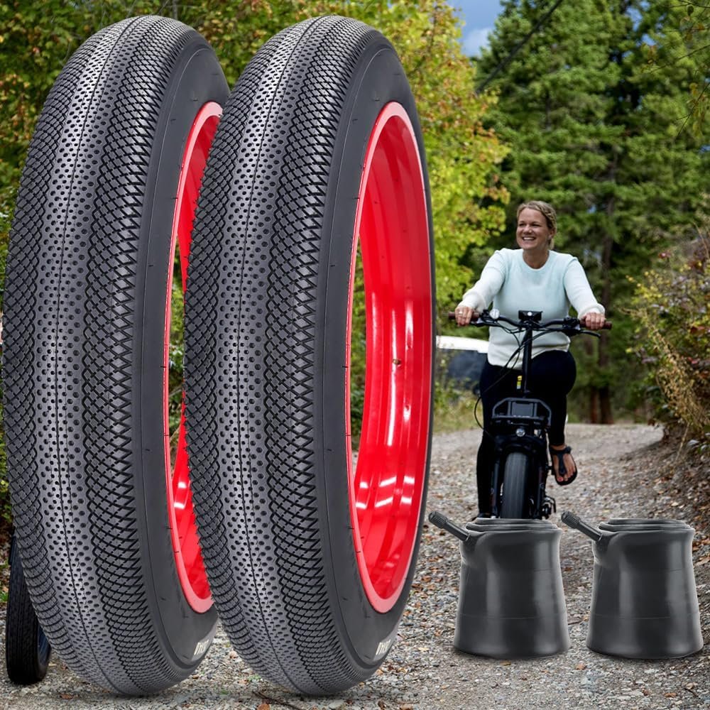 2 Pack 20"/26"X4.0" E-Bike Fat Bike Tires and Inner Tubes Electric Tricycle Tyres Foldable Replacement Tire for City Commuter Ebike Street Road Pavement Urban Mountain Bicycle - Image 6
