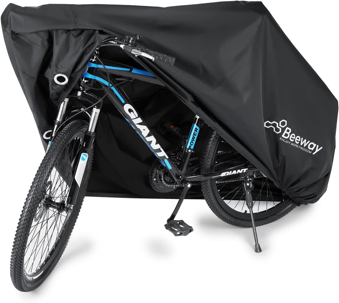 BEEWAY Bike Cover, Waterproof Bicycle Cover Indoor Outdoor Storage - 210T Nylon with Pu Coating, Safty Straps, Lock-holes, Fits for Most Bikes up to 29" - Image 2
