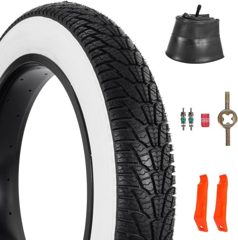 2-Pack 20x4.0 Fat Bike Tire, 20 Inch Mountain Bike Tires & Tubes Set, Folding Replacement Bicycle Tires with Tire Levers for Off-Road Bike, Ebike