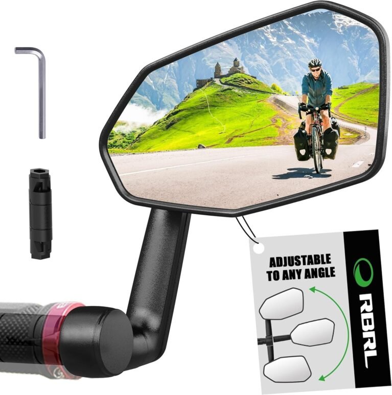 RBRL Extra Large Bicycle Mirror, 360 Adjustable Shatterproof and Durable Bar End Rear View Mirror for E-Bike (Right)