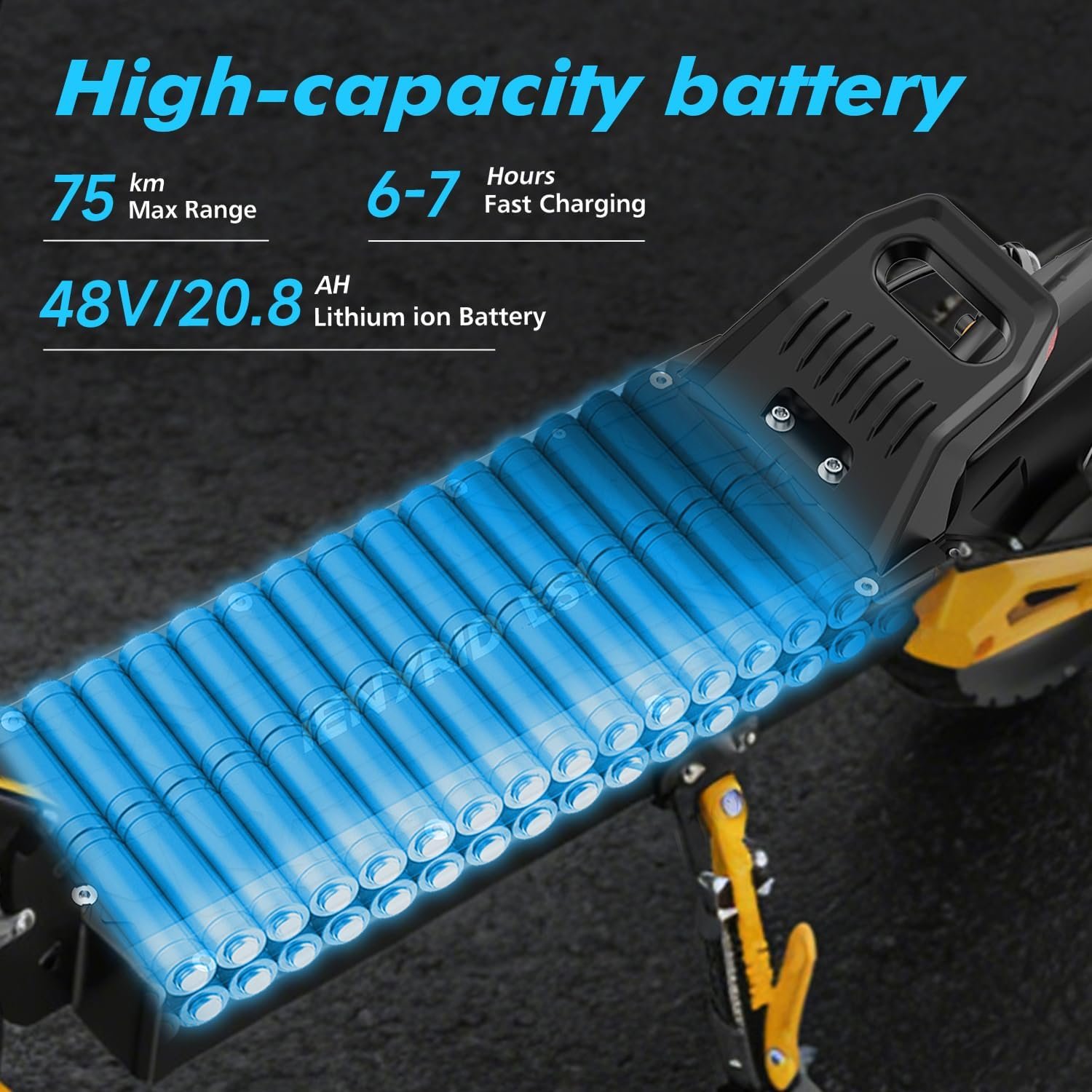 iENYRID Electric Scooter, 50-60Km Long Range, Escooter Adults, 20.8Ah Battery,Adjustable Height,Dual Braking System and Shock Absorption,10 inch Off-Road Tyres - Image 2