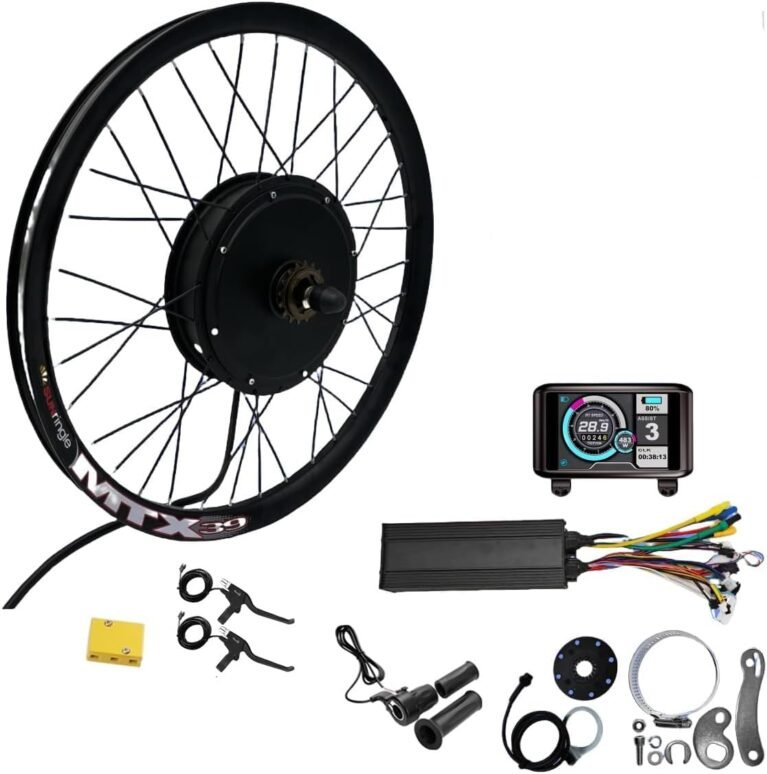 72V 27.5'' 60A Controller Rear wheel Electric Bikes Conversion Kit Hub Motor, Electric Bicycle Motor,E-bike Cycling Hub with Controller, UKC1 Screen,Bike Conversion Tool Kit 7-speed Cassette