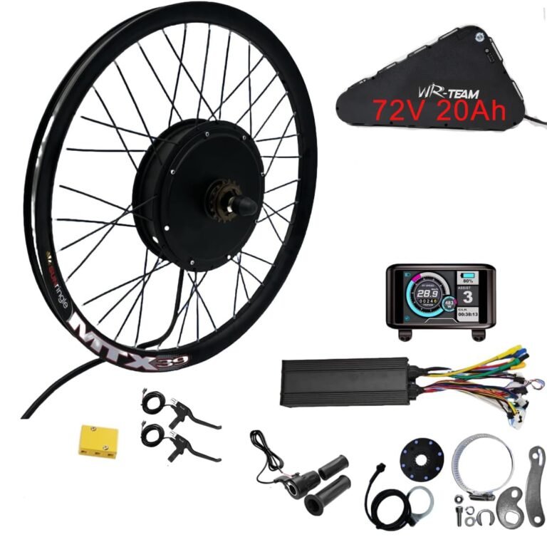 72V 27.5'' 60A controller Rear wheel Electric Bikes Conversion Kit Hub Motor and 72V 20Ah Battery,E-bike Cycling Hub with Controller, UKC1 Screen,Bike Conversion Tool Kit 7-speed Cassette