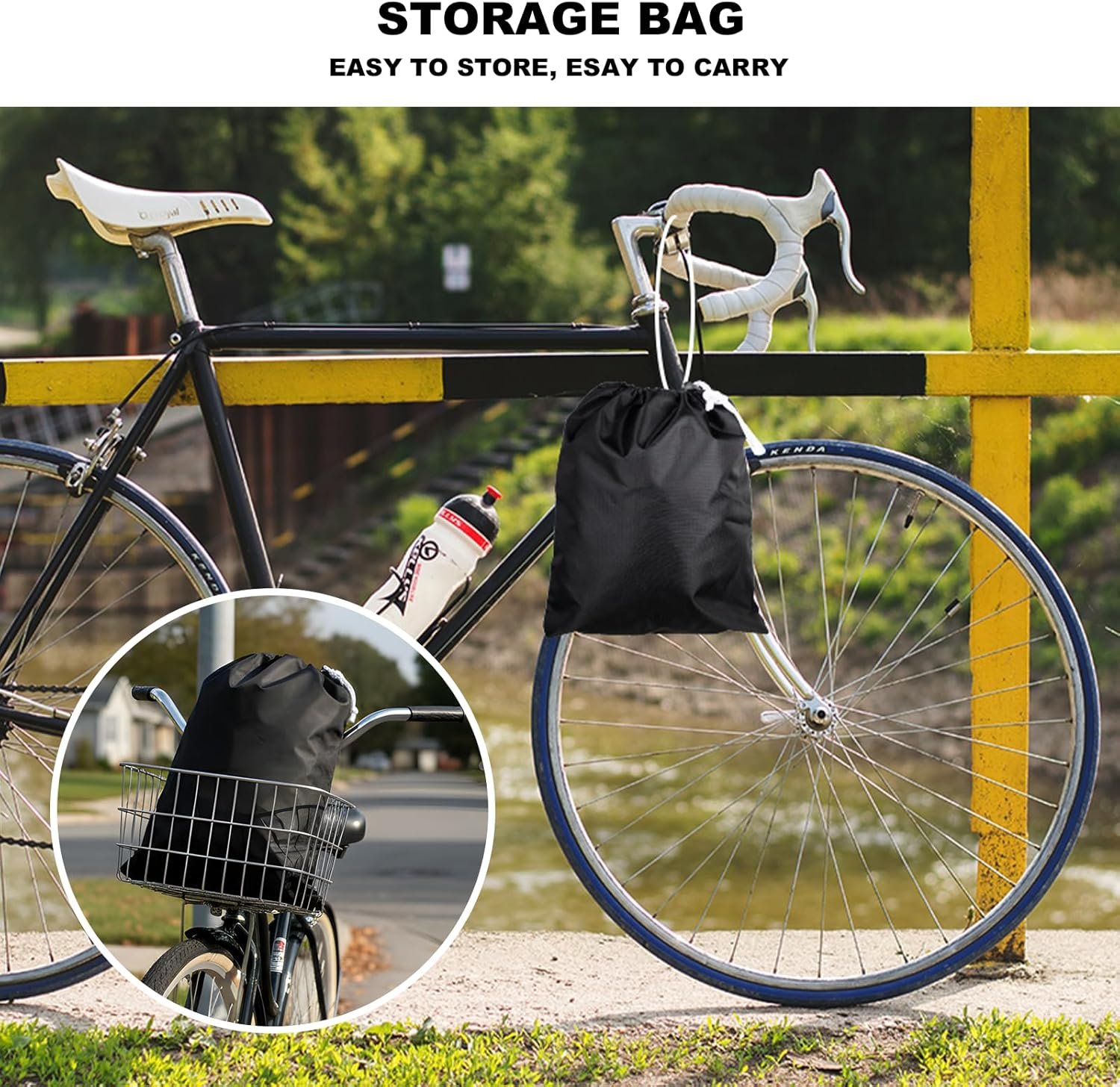 Favoto Bike Cover for 1 or 2 Bikes Waterproof 210T Bicycle Cover Outside Storage UV Protection Windproof Dustproof with Lock Hole for Mountain Bike Road Bike 78.7 x 27.5 x 44 inch - Image 5