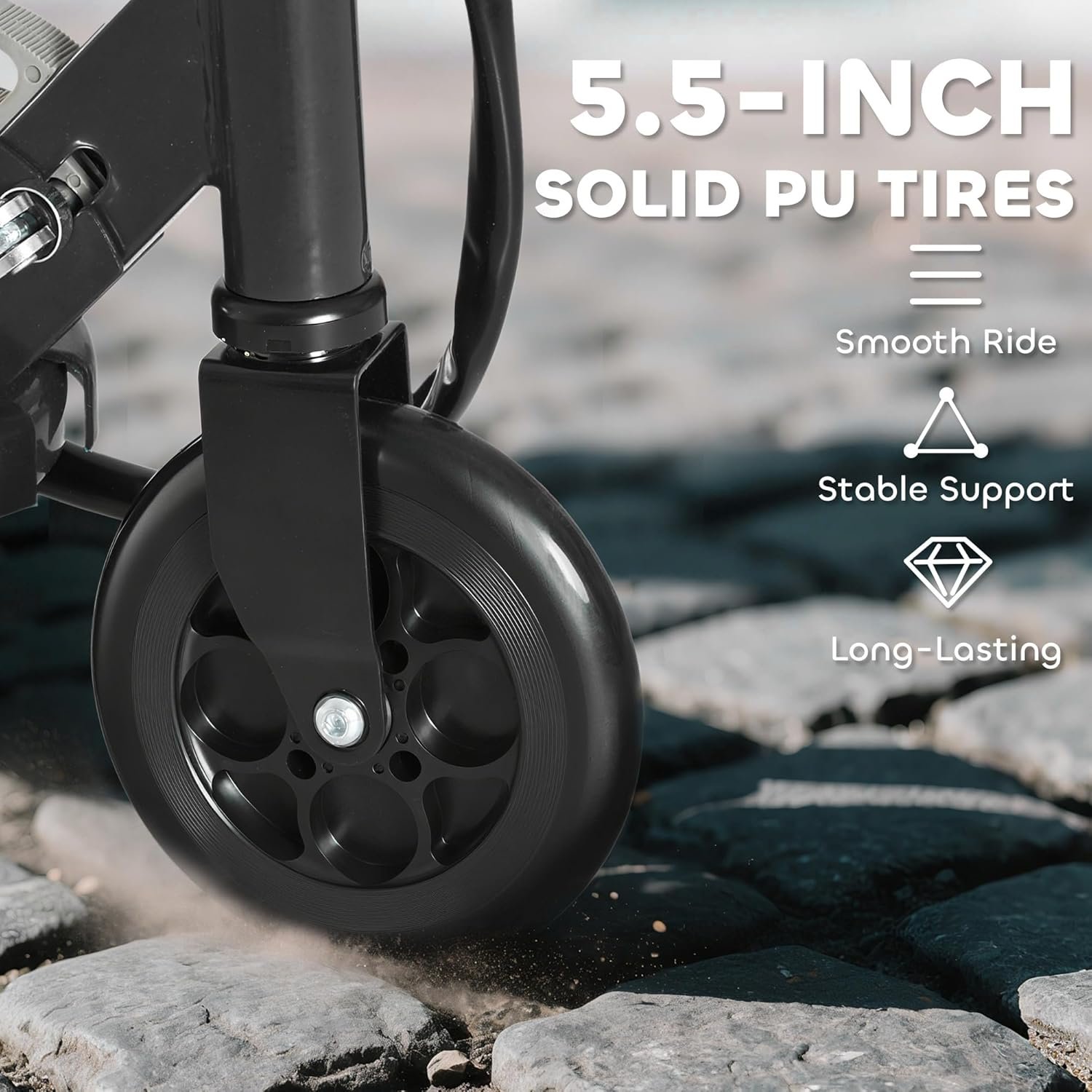 HOMCOM Kids Electric Scooter, 5.5 Inch Foldable Kids Scooter for Ages 7-14, 120W Motor, Up to 12km/h, 10km Range, Adjustable Height - Image 6