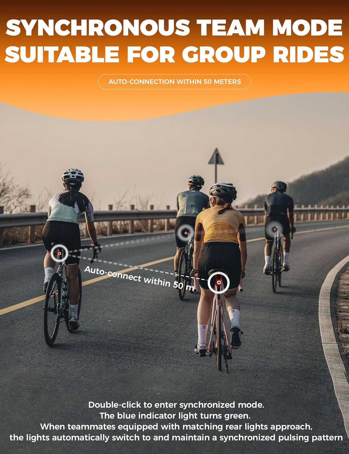 ROCKBROS Bike Tail Light Rear Rechargeable Bicycle Taillight Ultra Bright Bike Back LED Smart with 4 Modes IPX6 Waterproof for Safety, Warning, MTB, All Bikes Night Safety - Image 3