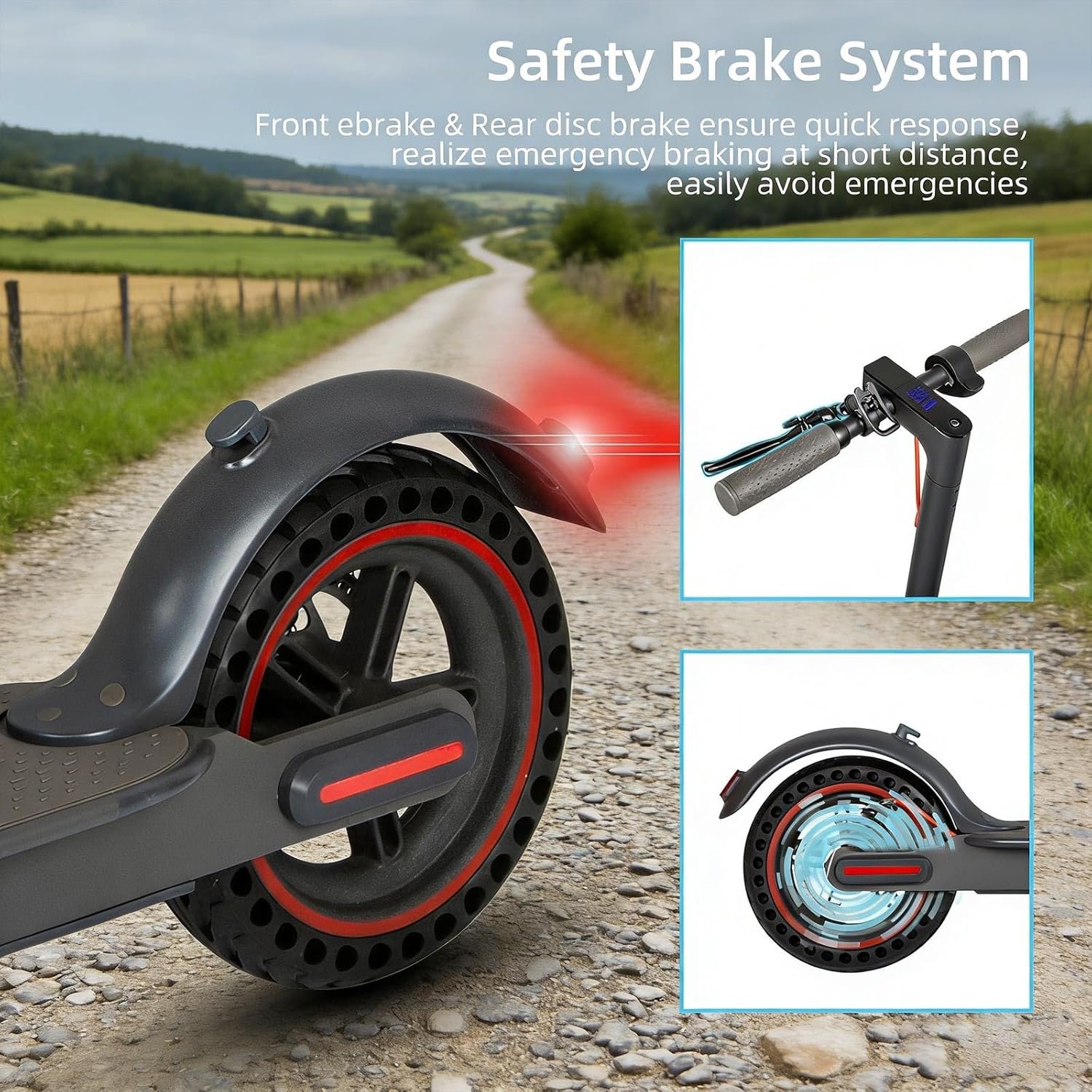 Electric Scooters Adult, 8.5/10Inch Electric Scooter, 3 Speed Mode, Foldable Electric Scooters with App, 25-30km Range, Double Braking Escooter,e Scooter for Adults Teens Gifts - Image 5