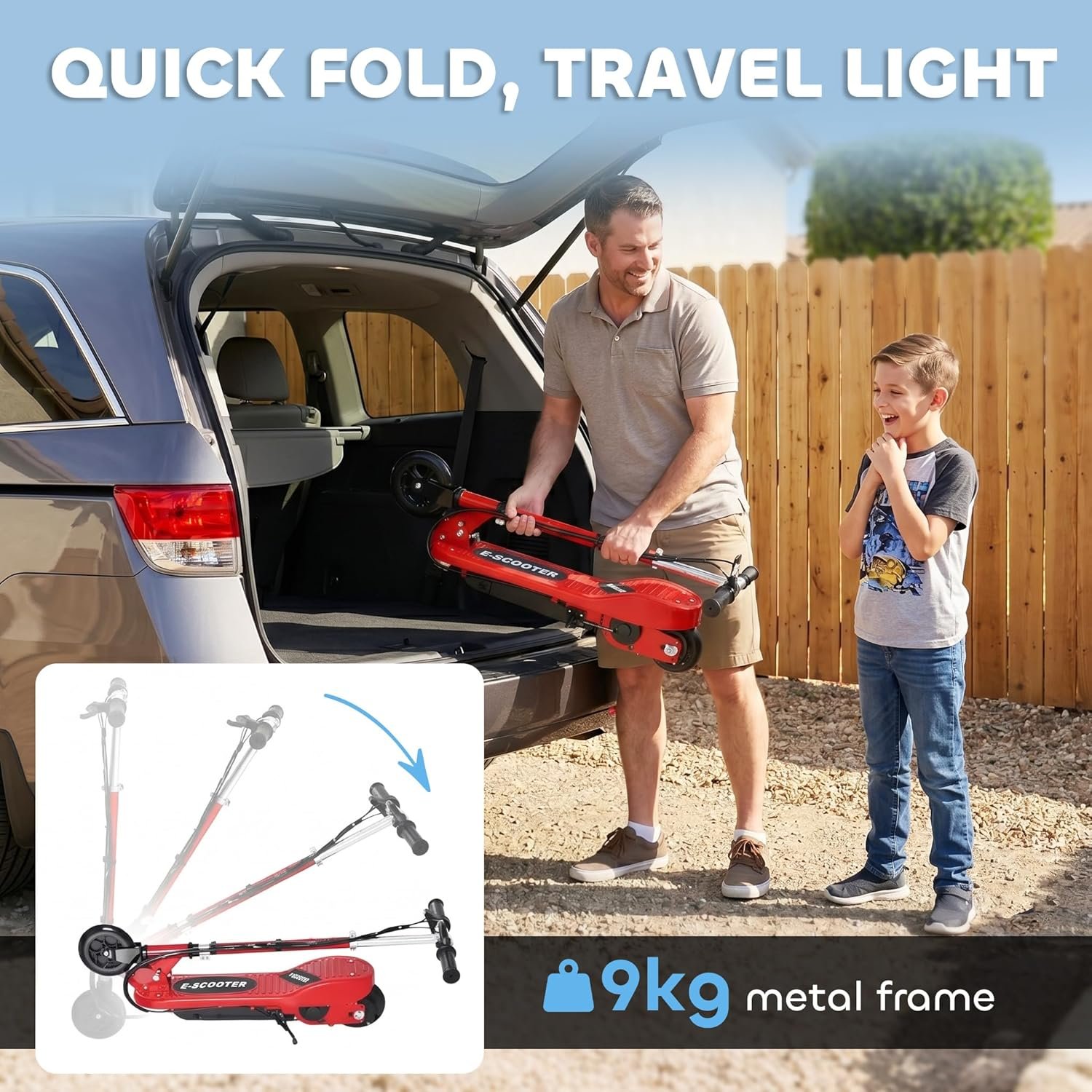 HOMCOM Kids Electric Scooter, 5.5 Inch Foldable Kids Scooter for Ages 7-14, 120W Motor, Up to 12km/h, 10km Range, Adjustable Height - Image 5