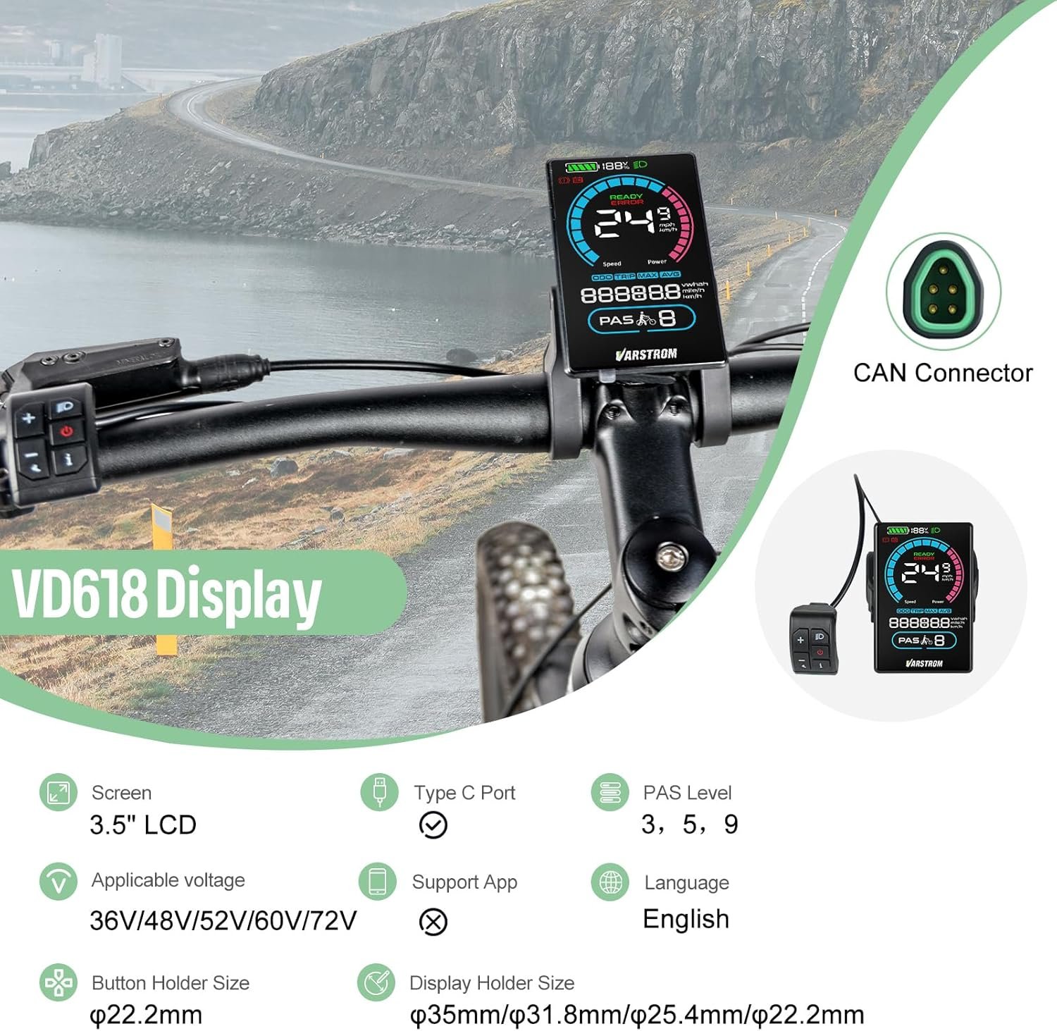 BAFANG Ebike Conversion Kit BBS01B 48V 250W Mid Drive Kit CAN Bus Electric Bike Conversion Kit with Optional 48V Battery & VD618 Display & 44T Chainring for BB68-73mm Mountain Bike - Image 3