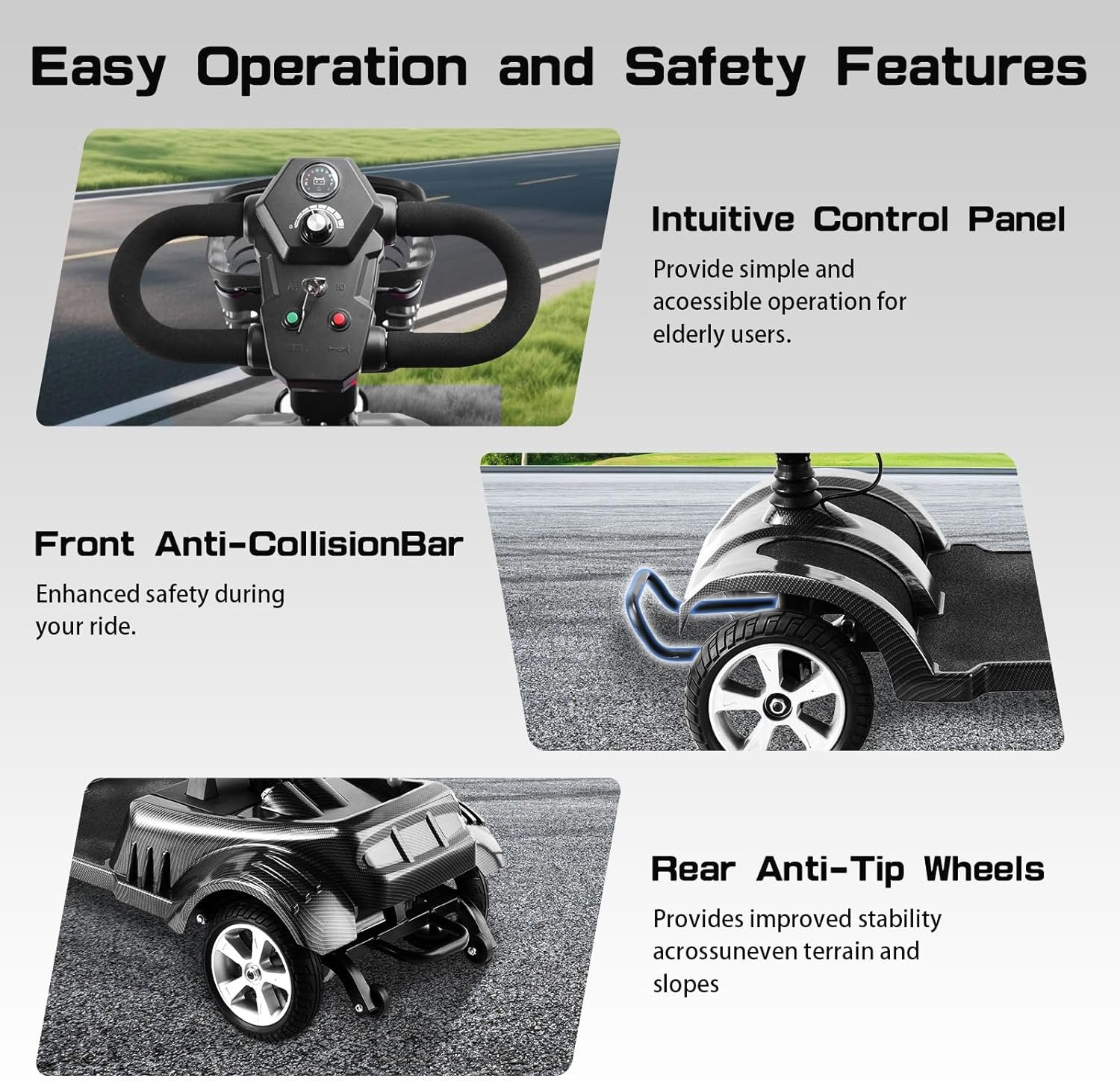 Z02 Mobility Scooters for Adults Electric Mobility Folding Scooter,Lightweight,Removable 12Ah Battery,20km Range,360° Swivel Seat, LED Headlight,Detachable Basket,Ideal for Seniors Shopping and Travel - Image 6