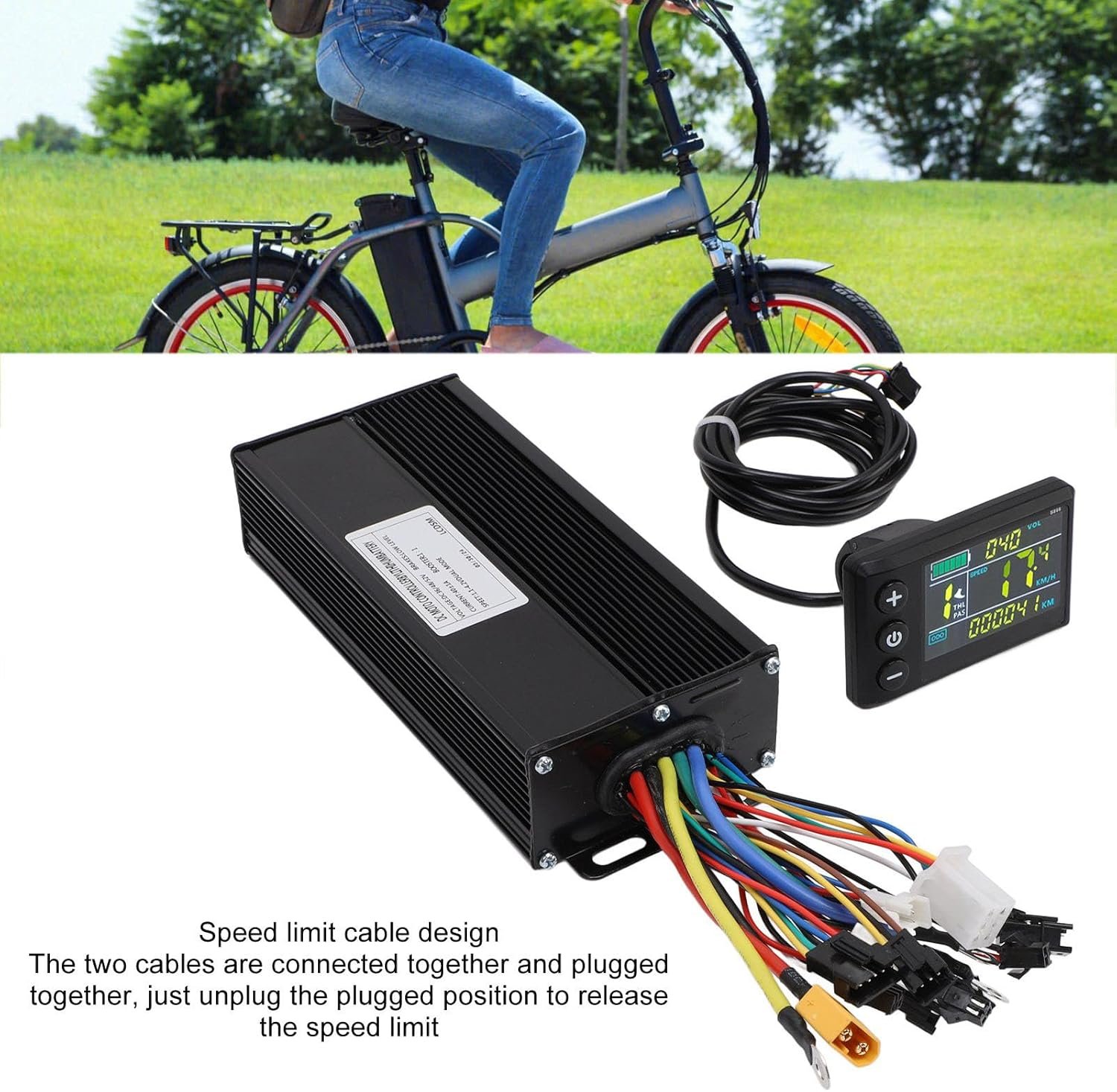 Electric Bike Brushless Motor Controller Kit, 36V 48V 52V 1500W 2000W 40A 3 Mode Sine Wave Controller S866 Color LCD Display Panel Kit - Image 3