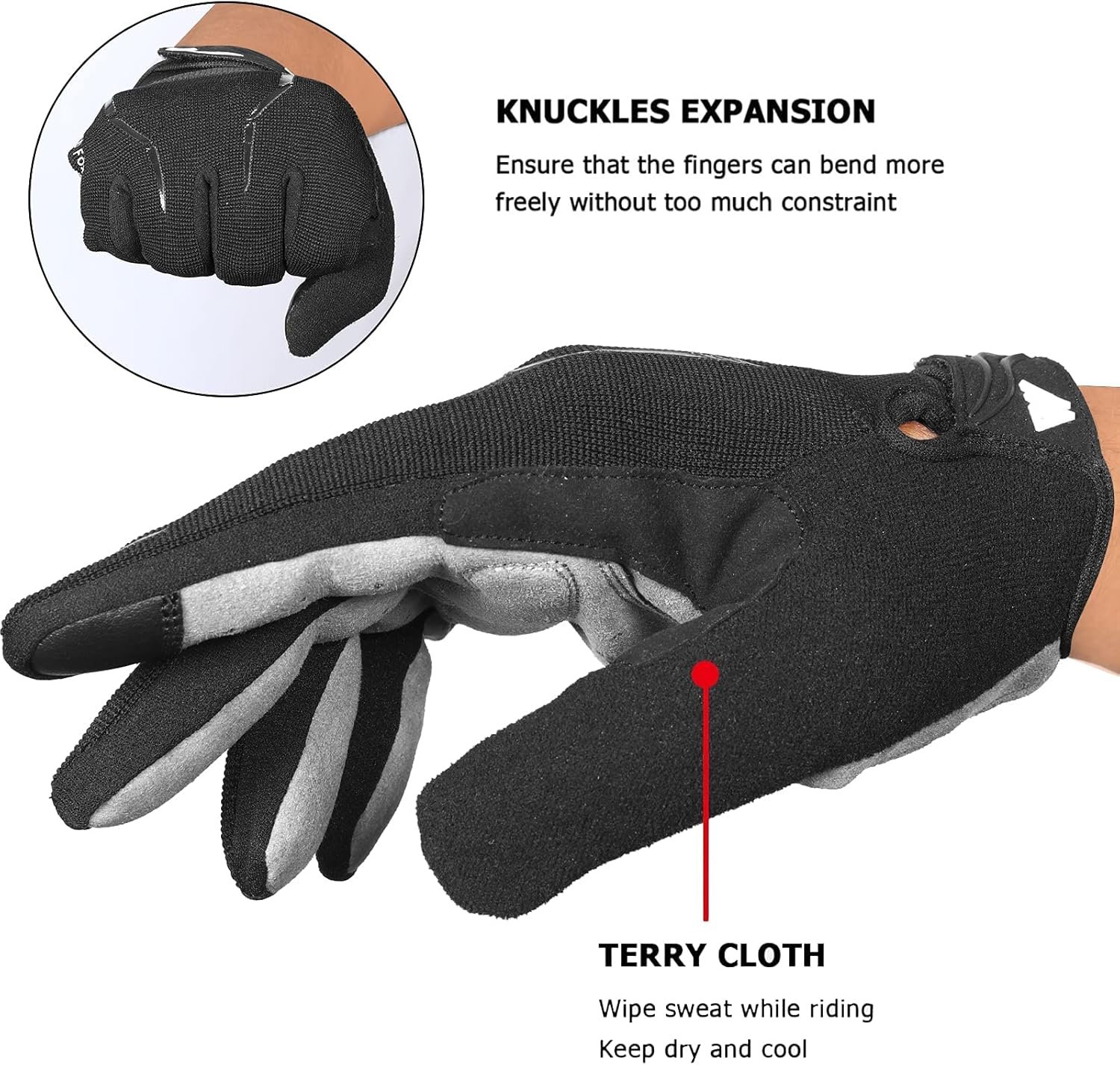 WESTWOOD FOX WFX Cycling Gloves Full Finger Mountain Bike Gloves Touchscreen MTB Gloves Padded Anti-Slip MTB Road Biking Sports Gloves for men and women - Image 3
