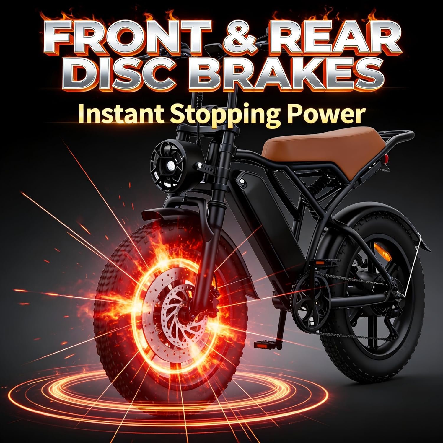 Electric Bike for Adults, 48V 15.6Ah Removable Battery Ebike with 20" Fat Tires, 7-Speed Shimano Gears, Front & Rear Suspension, Mechanical Disc Brakes, LED Headlight, 330LBS Capacity - Image 5