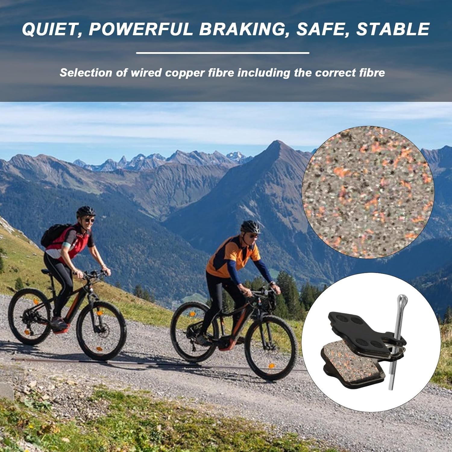 4 Pairs Bike Brake Pads for Bicycle Disc Brake Pads, Resin Mountain Bike/Scooter/MTB Brake Pads - Compatible with Shimano Brake Pads, Tektro, M575, MT200, M525, M495, M486, M485, M475, M505 - Image 3