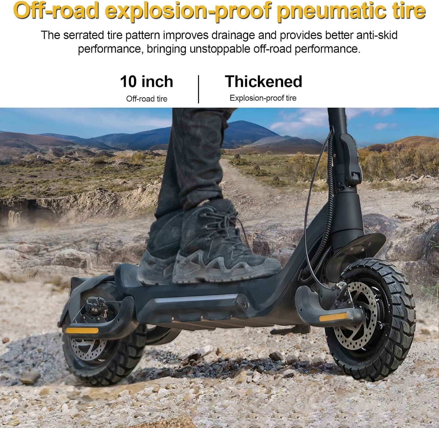 Electric Scooter, 80 km Range, 48V 13/18.2 Ah Battery, 10 inch Off-Road Tires, Electric Scooter Adult 150 kg Load Capacity, Double Suspension, TODIMART Folding Escooter - Image 7