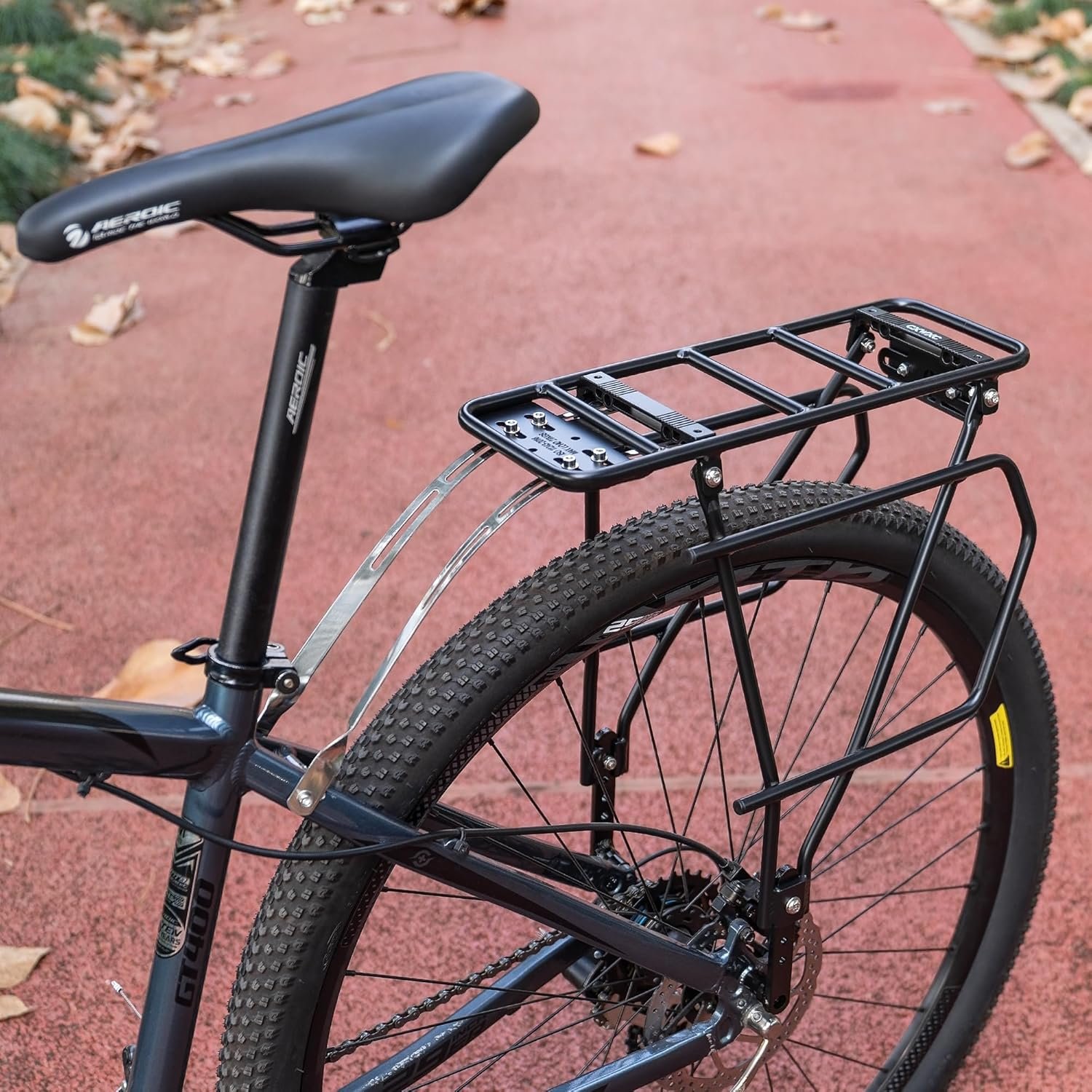 CXWXC Rear Bike Rack with Basket - Bike Cargo Rack for Disc Brake/Non-Disc Brake Mount - Bicycle Pannier Rack, Touring Carrier Rack fit 26”-29” and 700c - Image 8