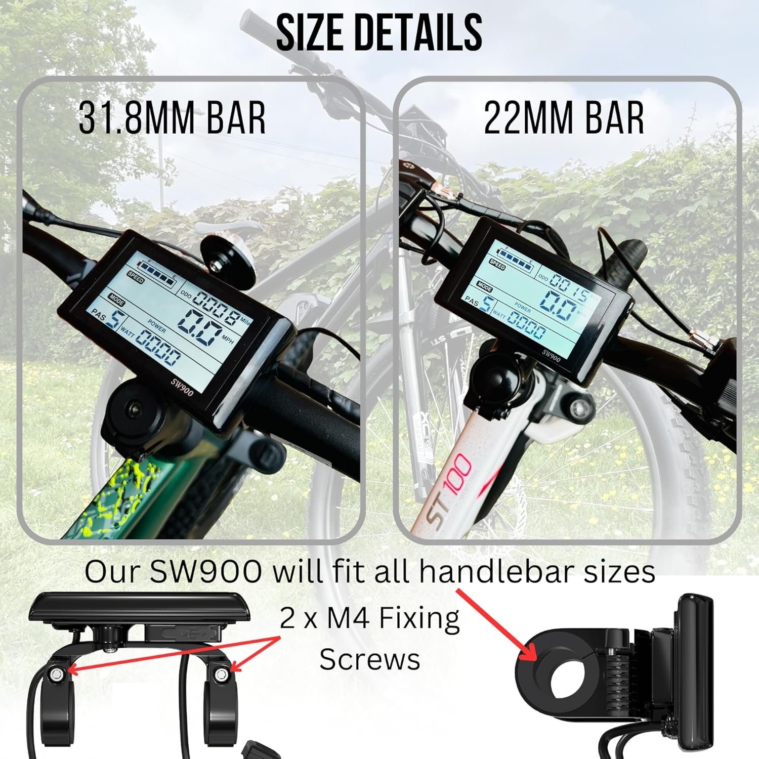 SW900 E-Bike Display, Multi-Voltage 24V-72V, Sine Wave & DC Moto Compatible, 5-Pin LED Speedometer for Electric Bikes. - Image 5