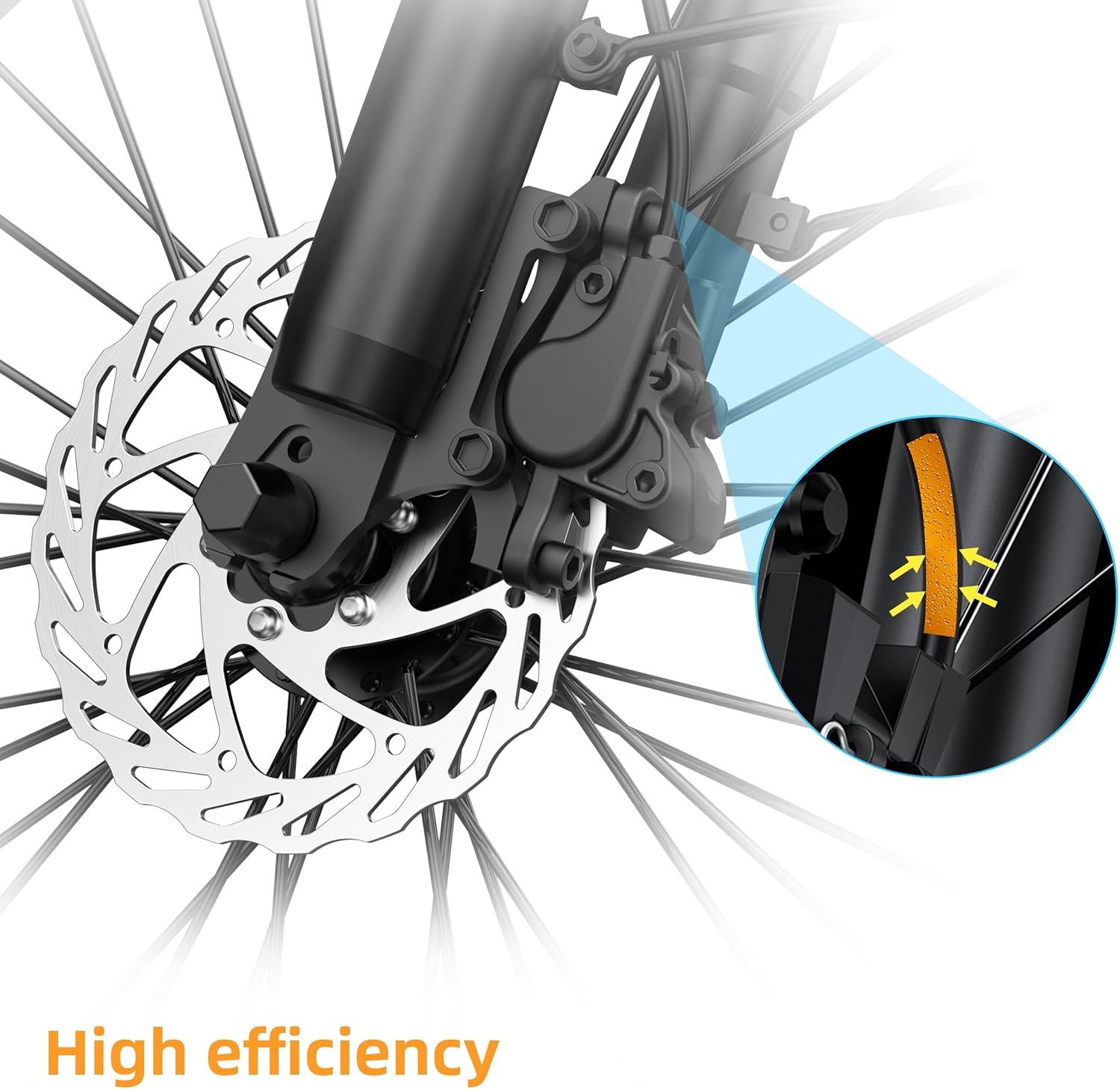 ADO Air20Pro Electric Bike Folding, EBike for Adults, 20" Folding Electric Bicycle, Belt Drive, Bafang Motor, ECO and SPORT Mode, Adjustable Shock Absorption, LCD, APP, Range Up To 100KM - Image 4