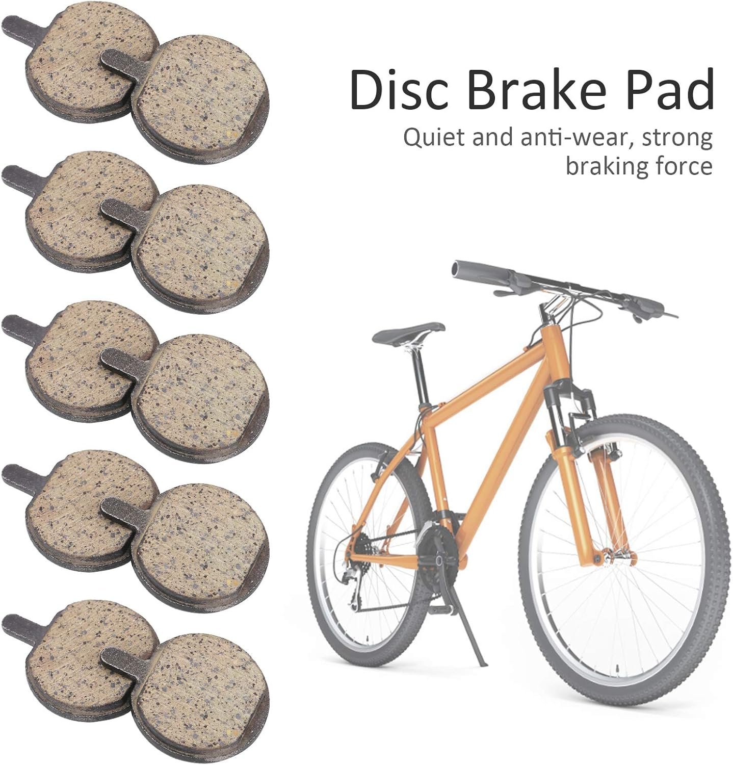 Mountain Bike Disc Brake Pads, 5 Pairs 22.5cm Round Electric Scooter Braking Pad Semi Metal Resin Brakes Low Noise Wear Resistance Mute Cycling Replacement Parts E Bikes Bicycles BB2 JAK5 BBB7 - Image 2
