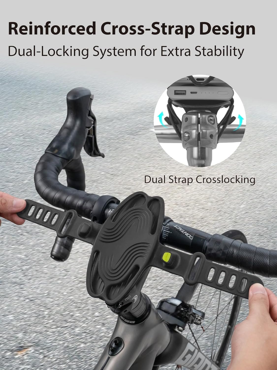 Bone Bike Tie 6 Pro-Pack, Bicycle Phone and Charger Mount for Stem, Scratch-Free & Shock-Absorbing Silicone with Dual-Strap Protection, Cycling Phone Holder for 4.7"–7.2" Smartphones and Power Banks - Image 3