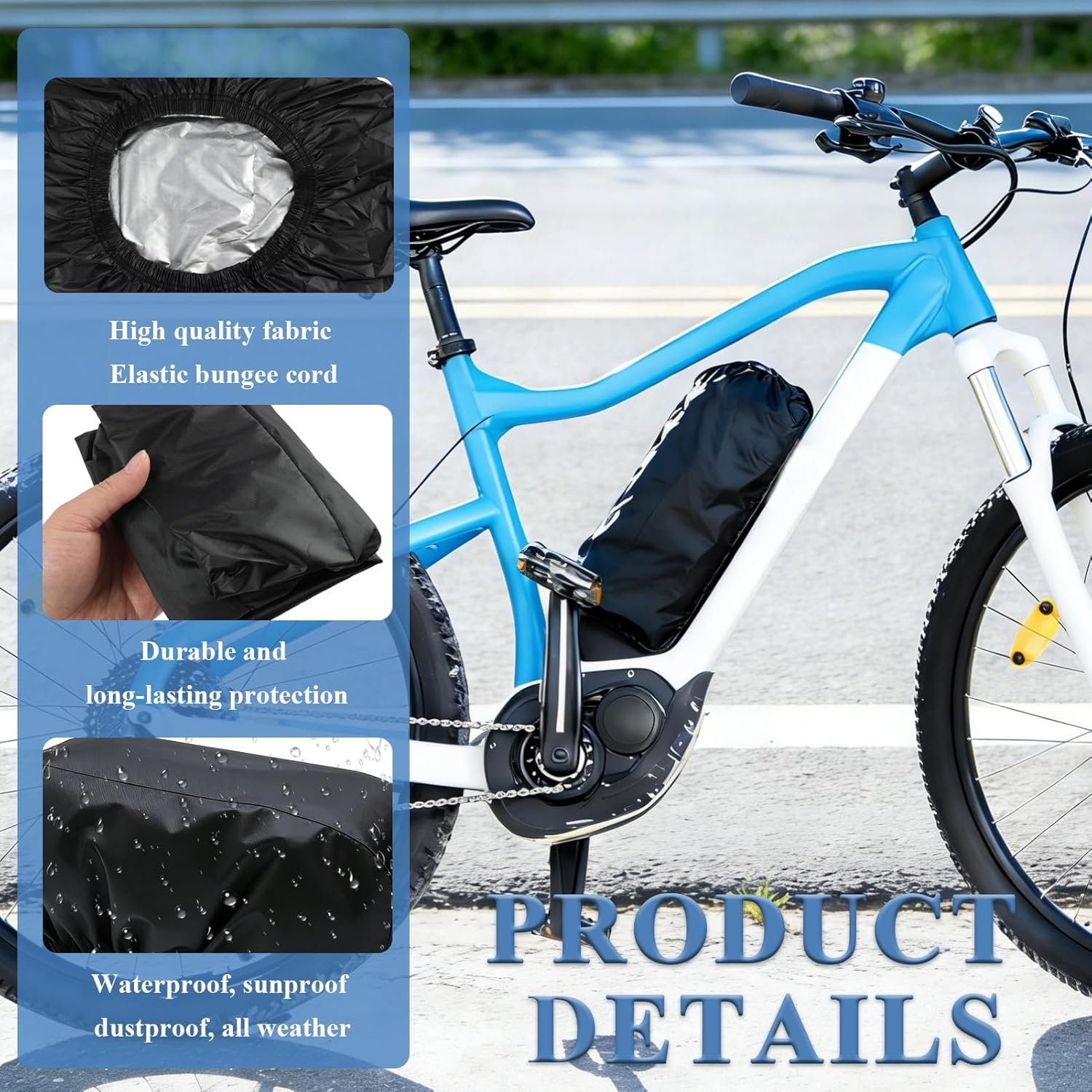 Ebike Battery Bag Waterproof, Protective Ebike Battery Cover With High Elasticity Fitting, Durable Electric Bike Accessories, Dustproof Protection, Universal Fit Ebike Batteries(48x19x24cm) - Image 3