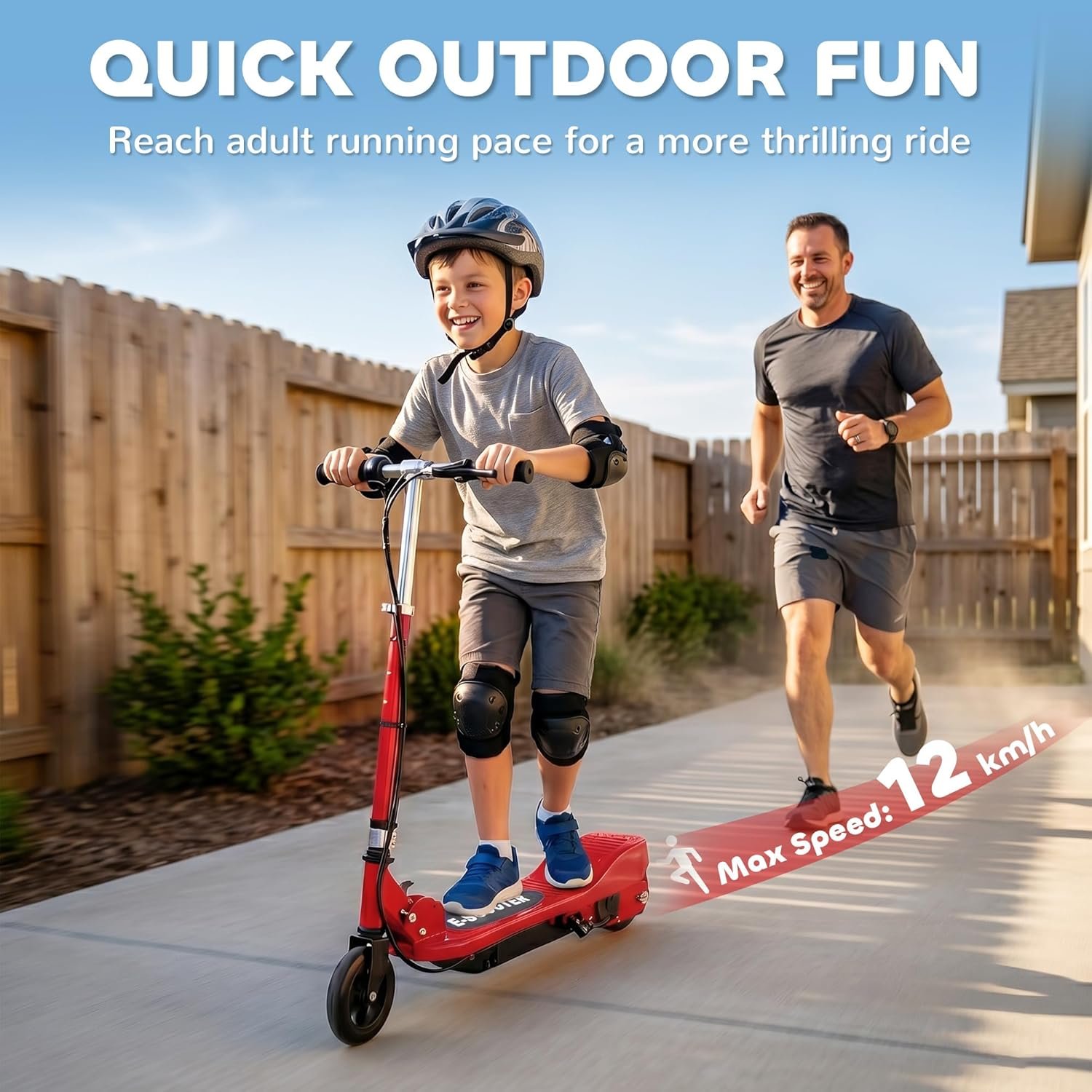 HOMCOM Kids Electric Scooter, 5.5 Inch Foldable Kids Scooter for Ages 7-14, 120W Motor, Up to 12km/h, 10km Range, Adjustable Height - Image 4
