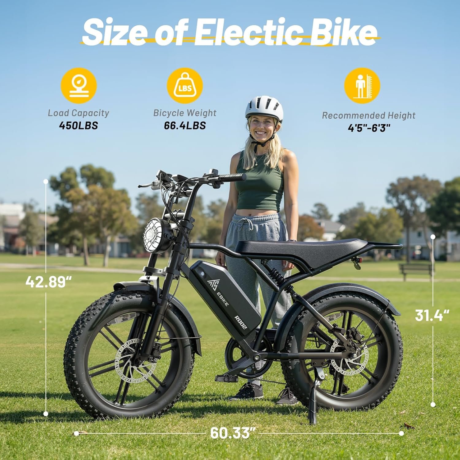 TST Electric Bike for Adult,Ebike with 48V/15AH Removable Battery, Electric Bike with Multiple Performance Modes,20" x4.0 All-Terrain Tires, Fat Tire Ebike Hydraulic Suspension 7-Speed - Image 6