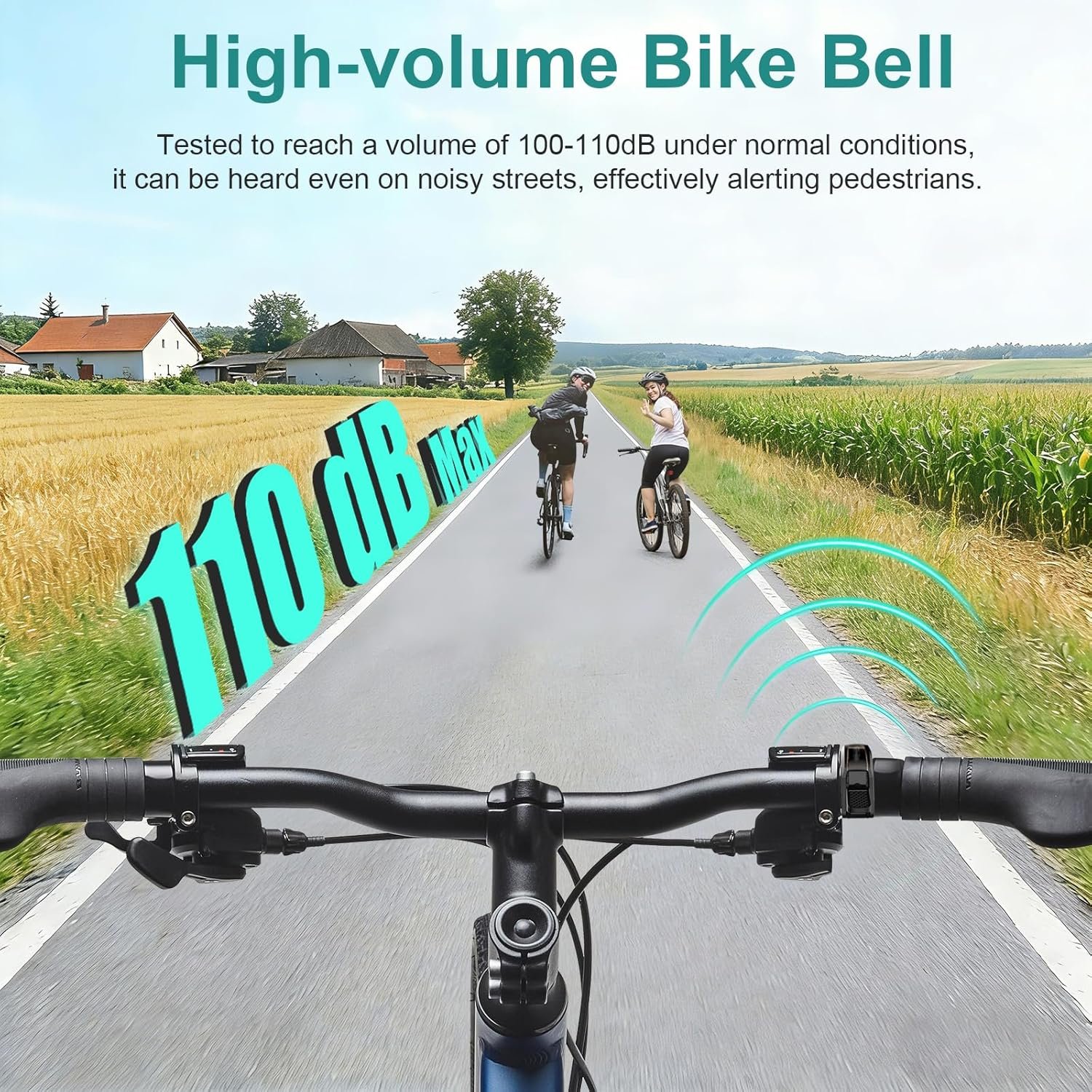 toptrek Bike Bell, 110dB Max Crisp Bicycle Bell, 2026 Waterproof Rustproof Aluminum Alloy Bike Bells for Adults and Kids, Universal Fit 22.2-31.8mm Handlebars for Road Mountain Bikes Scooter MTB BMX - Image 2