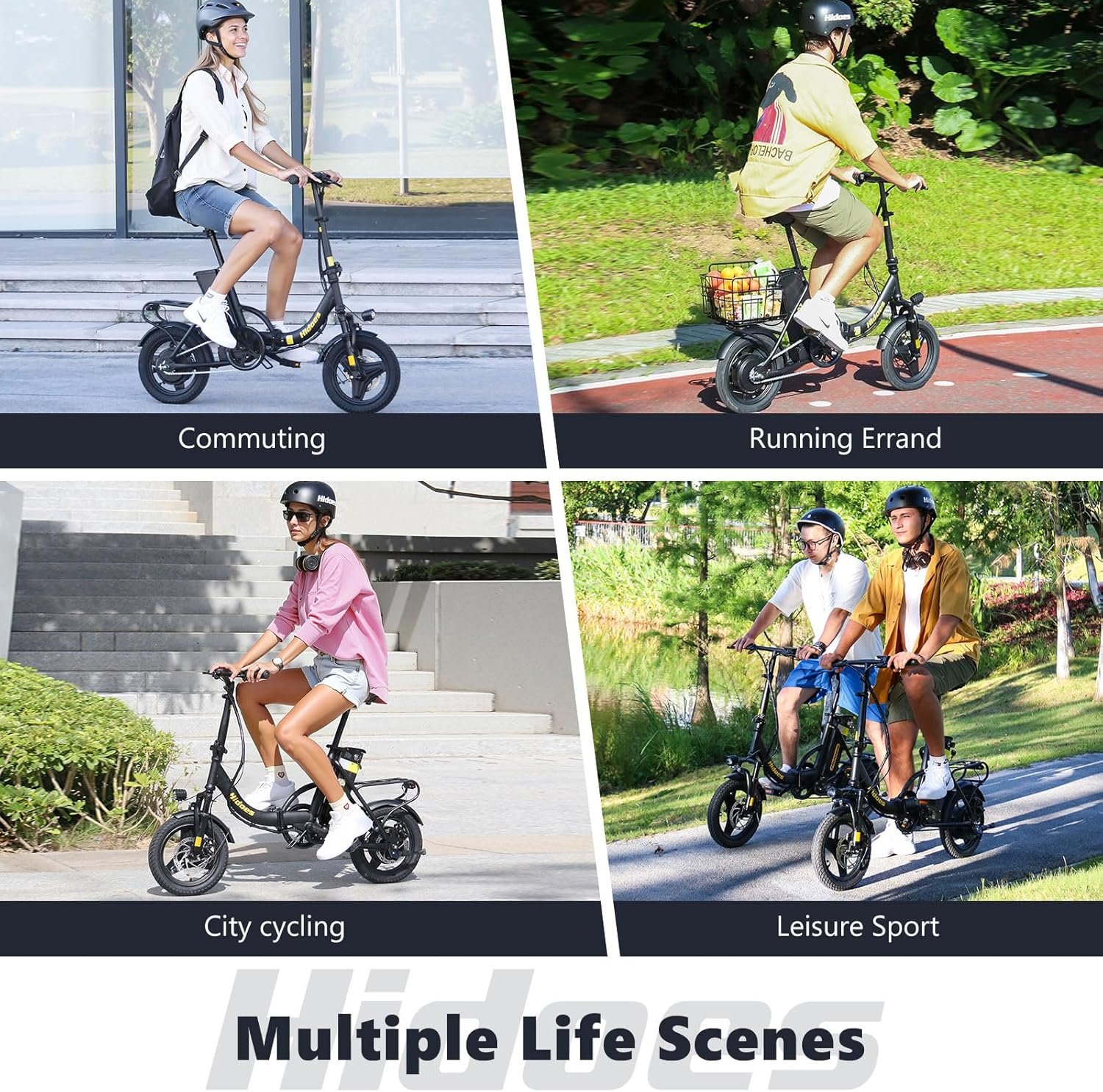 Electric Folding Bikes for Adults, 14" Electric Dirt Bike Adult, Ebikes for Adult Men Women, e Bike with Front Shock Absorber, Foldable Fat Tire e-Bike with Throttle Pedal Assist - Image 5