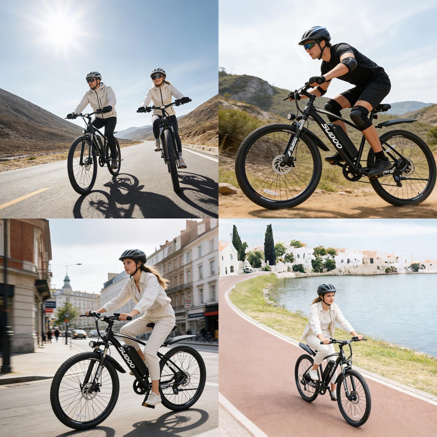 SUDOO Electric Bike for Adults, 27.5" 250W Electric Bicycle, Electric Mountain Bike with 36V 7.8Ah Removable Battery, Ebike with 7 Speed LCD Display/Anti-Theft Lock/Phone Holder for Commute Off Road - Image 9