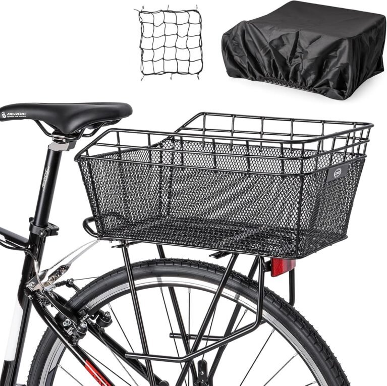 CXWXC Rear Bicycle Basket with Cargo Net and Thick Lining for Bicycle, Thick Lining Bag for Bicycle, Electric Bicycle
